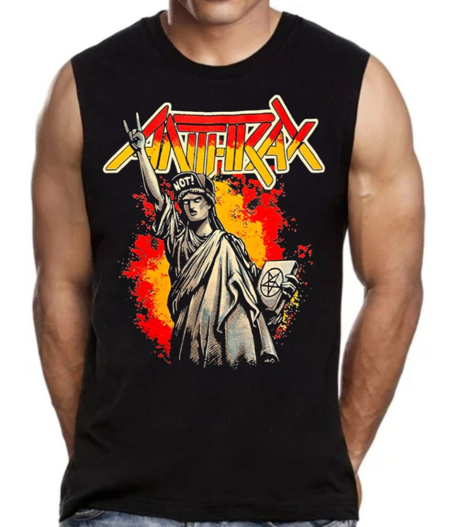 Anthrax Not Statue of Liberty Heavy Metal Band Men’s Black Muscle Shirt