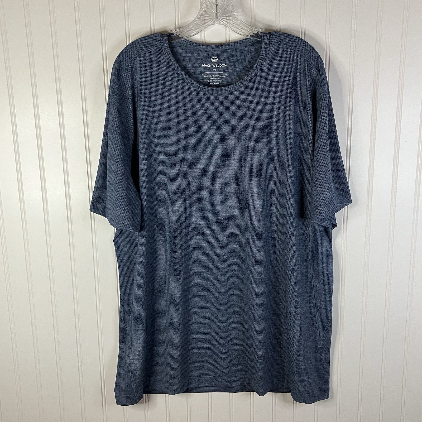 Mack Weldon Shirt Mens 2XL Blue Short Sleeve Crew Casual Lightweight Daily Wear