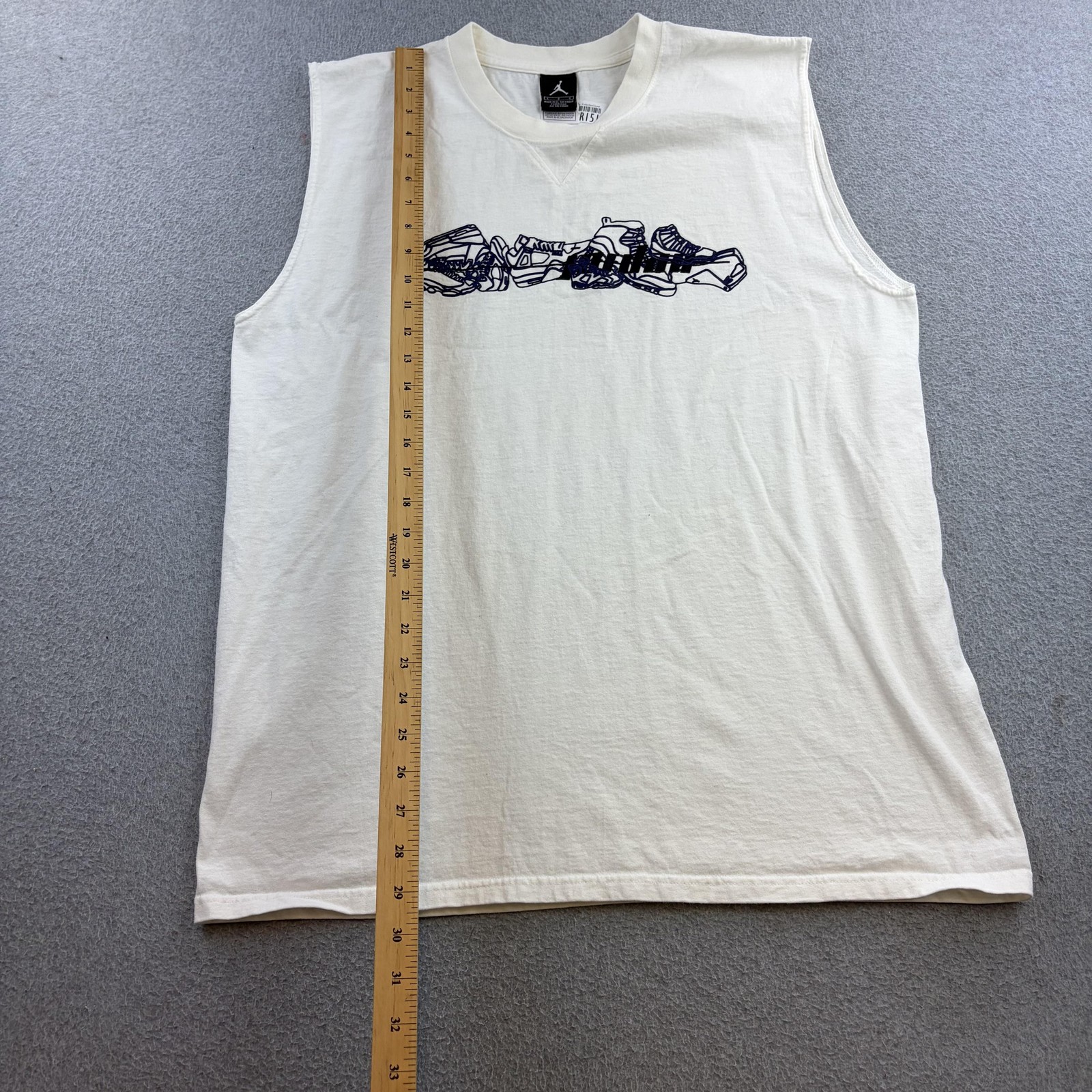 Jordan Shirt Mens Large White Sleeveless Sneaker Graphic Muscle Tee Adult