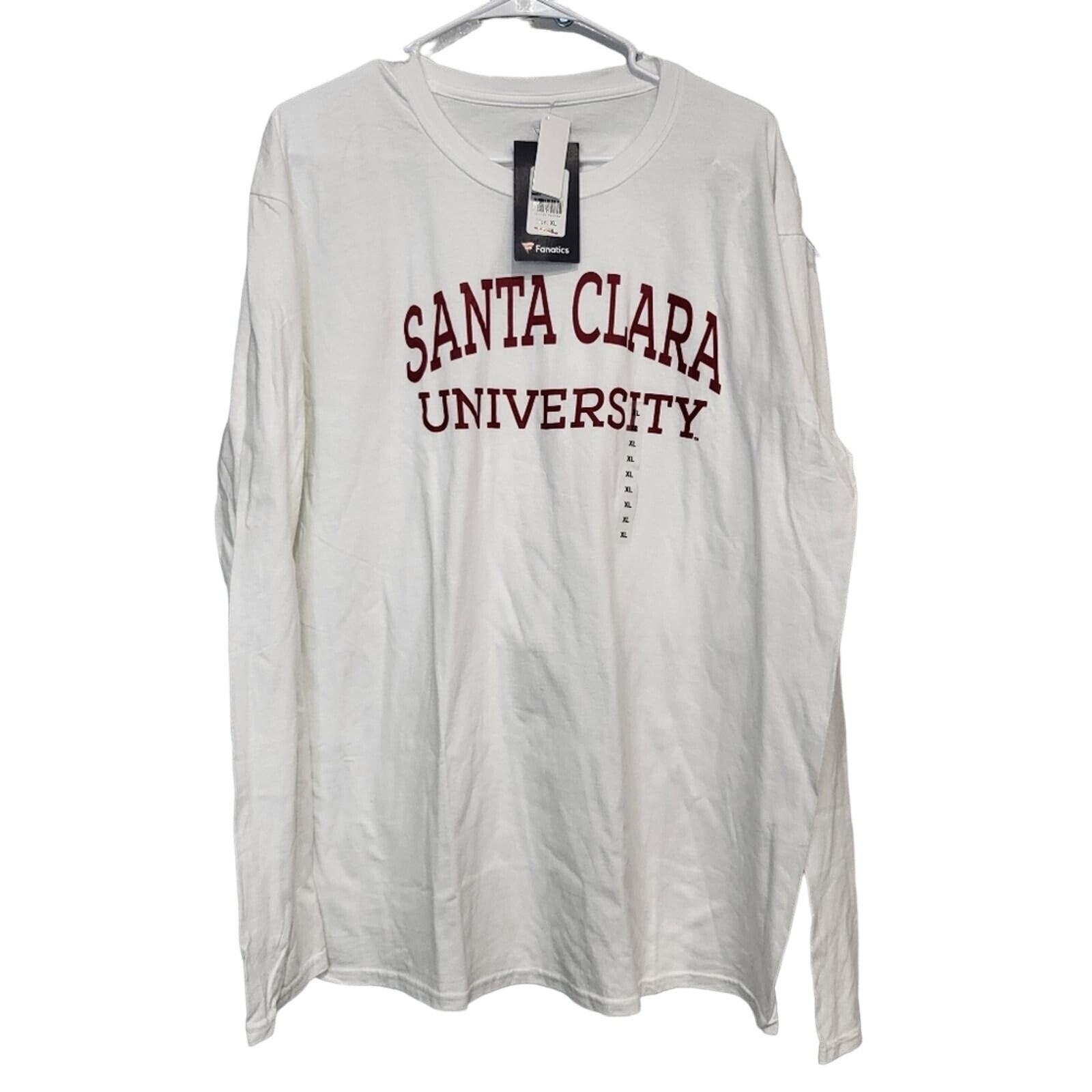 NEW SCU SANTA CLARA UNIVERSITY LONG SLEEVE WHITE T-SHIRT MSRP $29.98 – XL