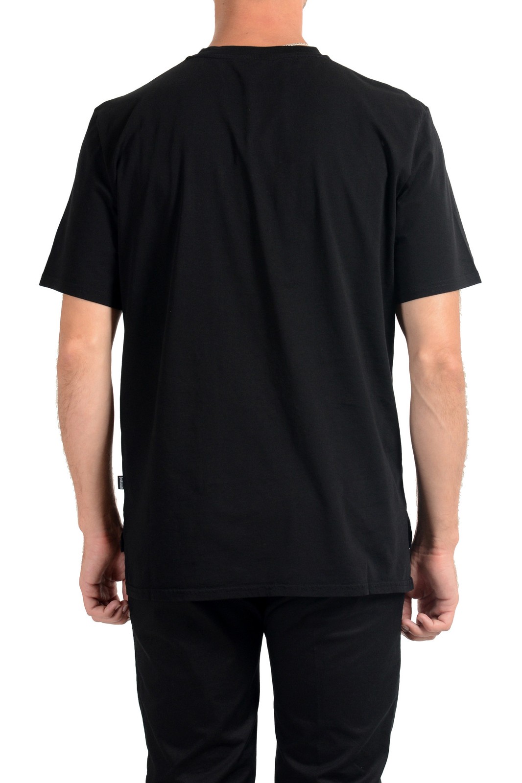 Just Cavalli Men’s Black Graphic Print Crewneck T-Shirt US 2XL IT 56