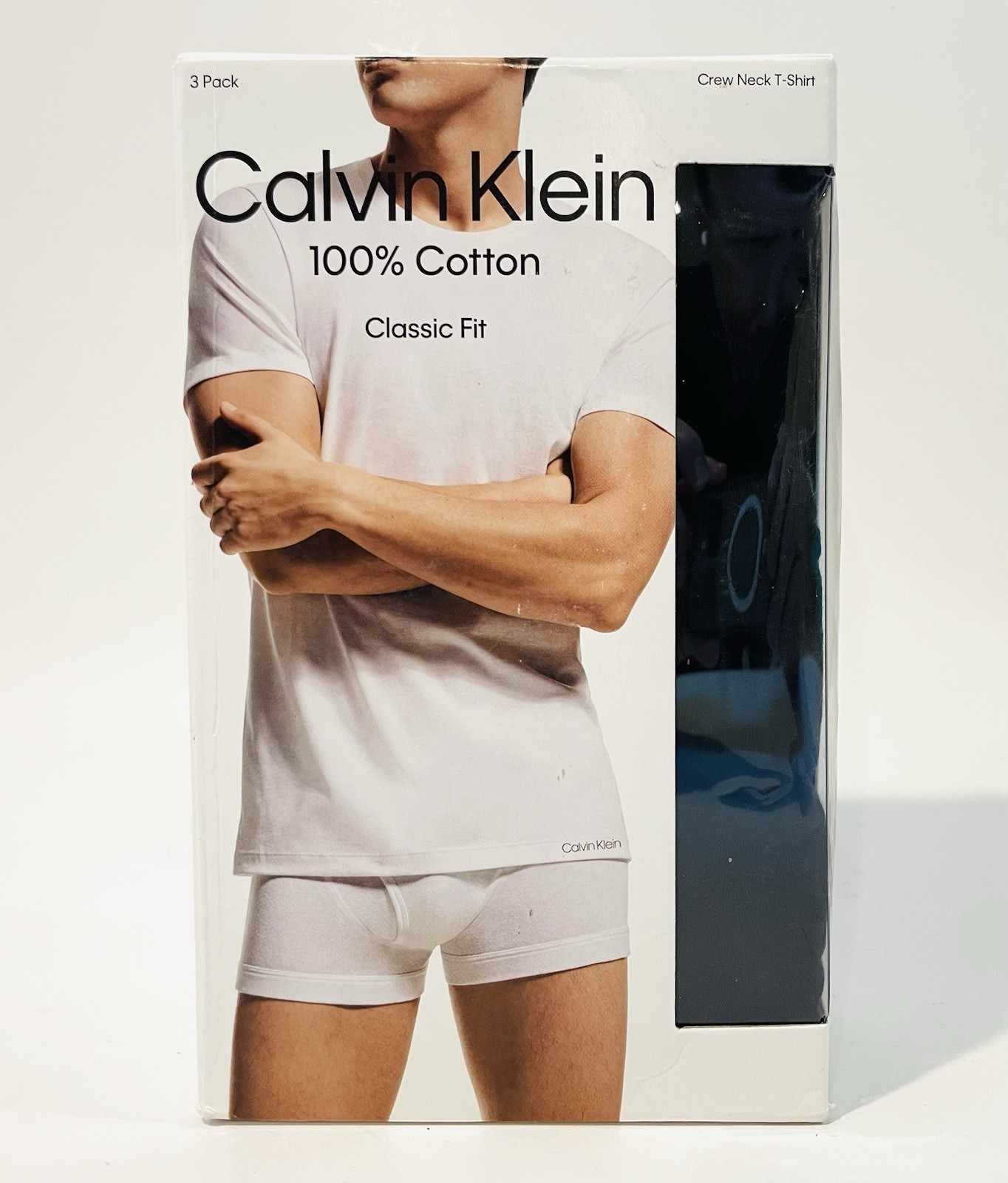 3-Pack of Calvin Klein Men’s 100% Cotton Classic Fit Crew Neck T-Shirts in Black