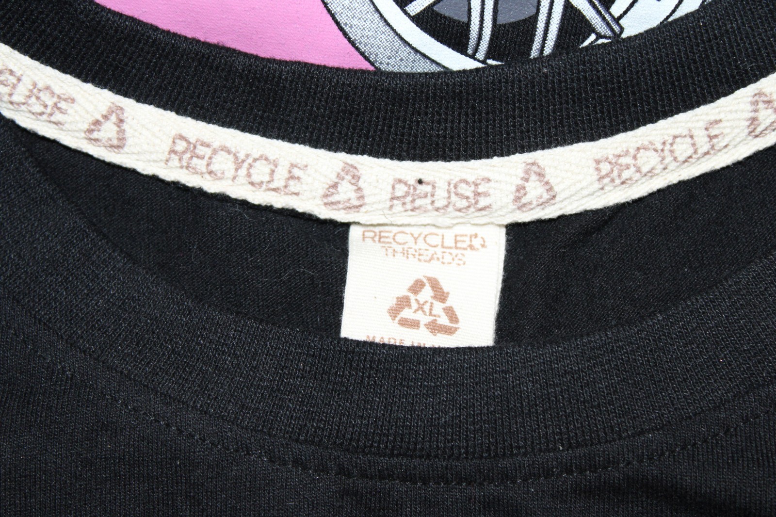 Recycled Threads Sz XL Black T-Shirt California Racing Club Kanji