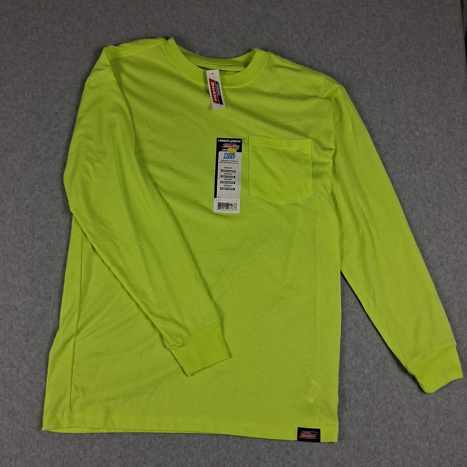NWT Dickies Fast Dry Shirt Mens M Energy Yellow Long Sleeve OUTDOOR WORK