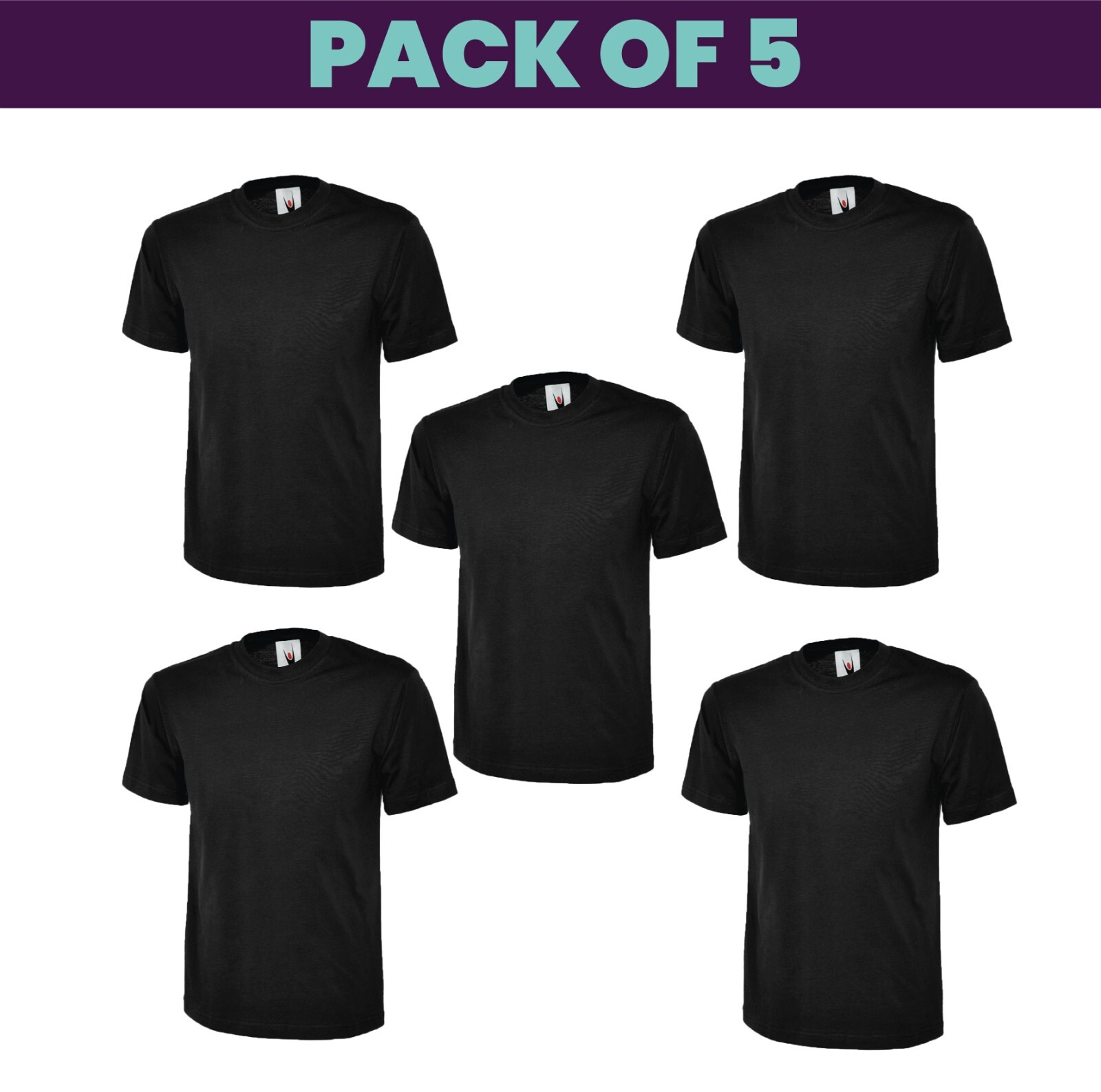Pack 5 & 3 Uneek Classic T-Shirt Plain Casual Wear stag do hen Unisex UC301