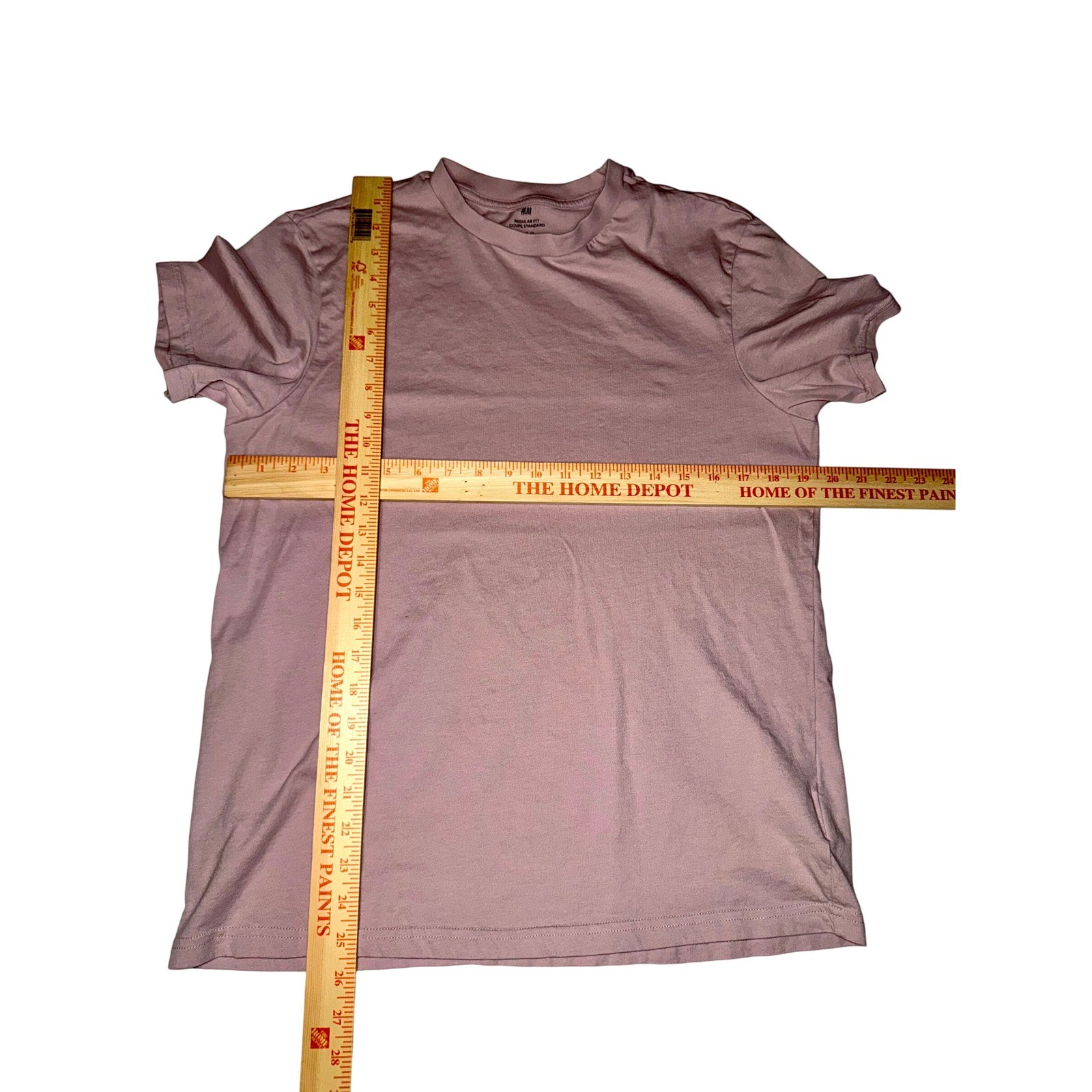 H&M T-Shirt Mens Medium Mauve Pink Regular Fit Short Sleeve Cotton Crew Neck