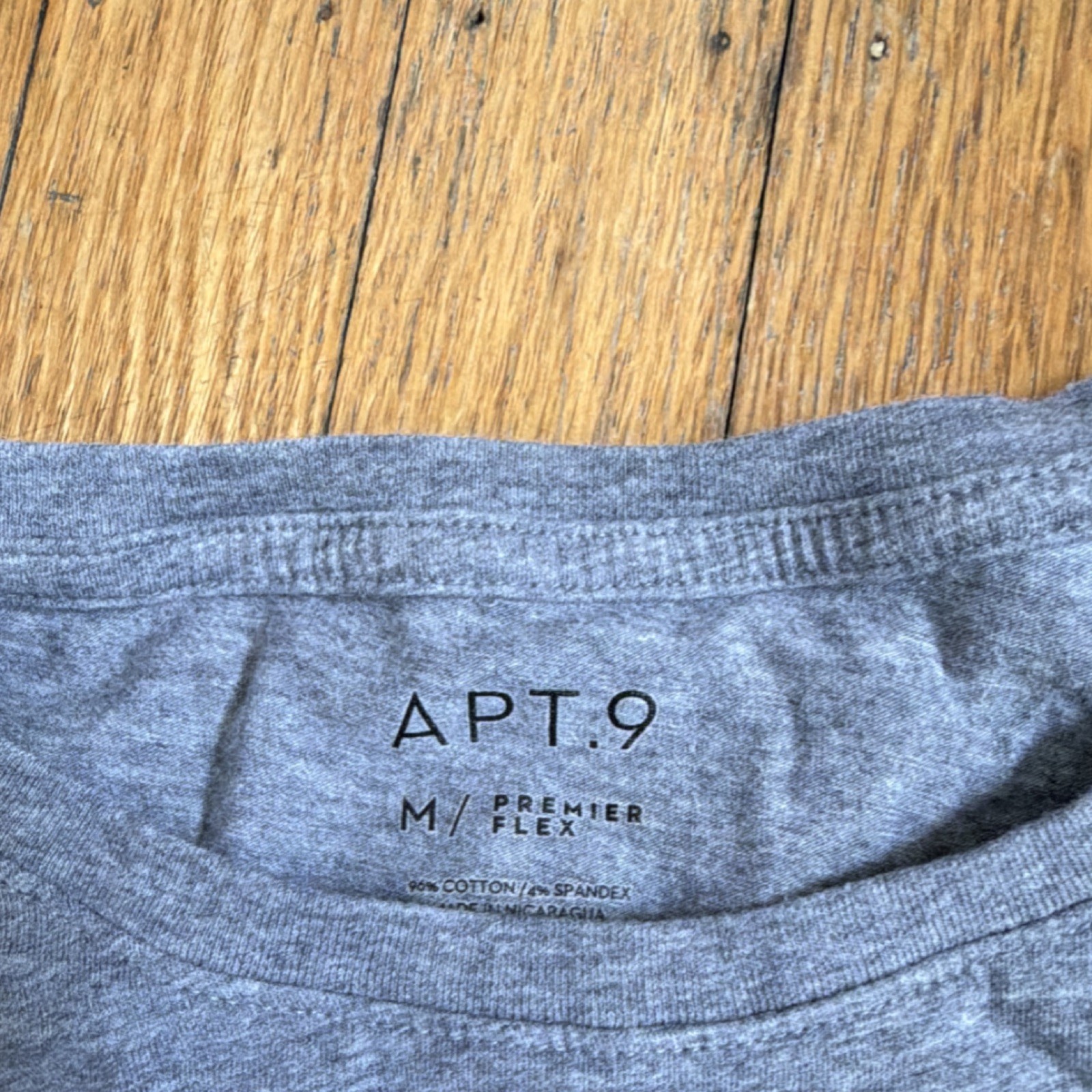 APT.9 Premier Flex Gray Lightweight Men’s Long Sleeve T-Shirt M Cotton Spandex
