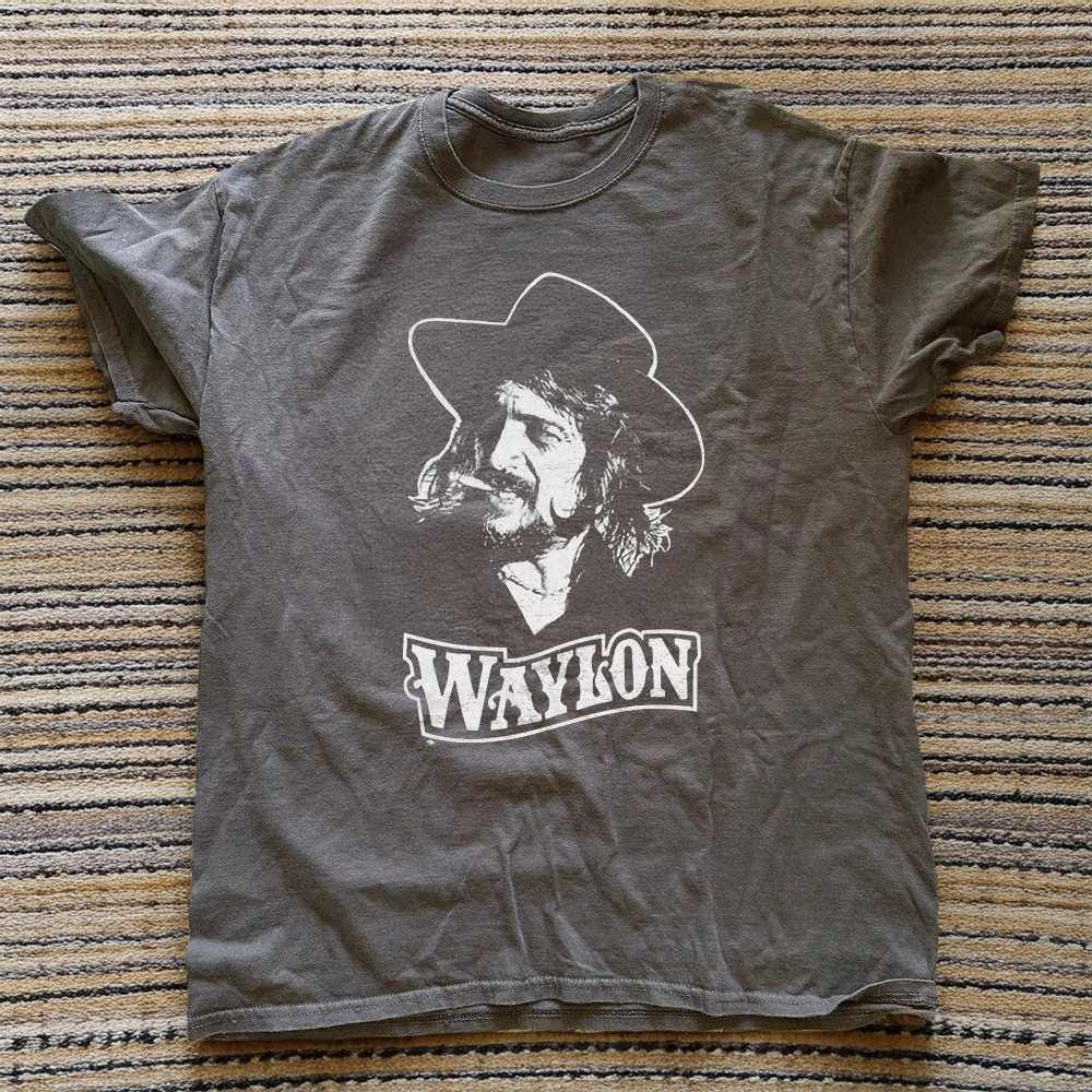 HOT! Waylon Jennings 1984 Concert Tour Best T-Shirt Charcoal S-5XL