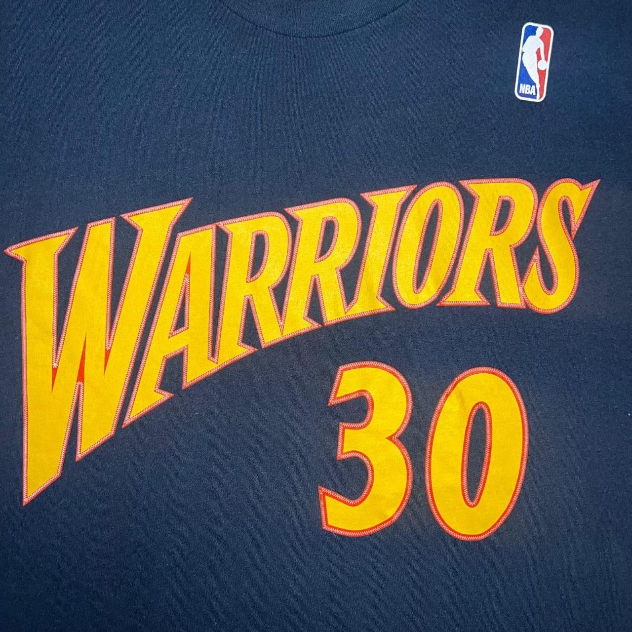 Mitchell Ness Golden State Warriors Stephen Curry T Shirt XL Blue #30 2-Sided