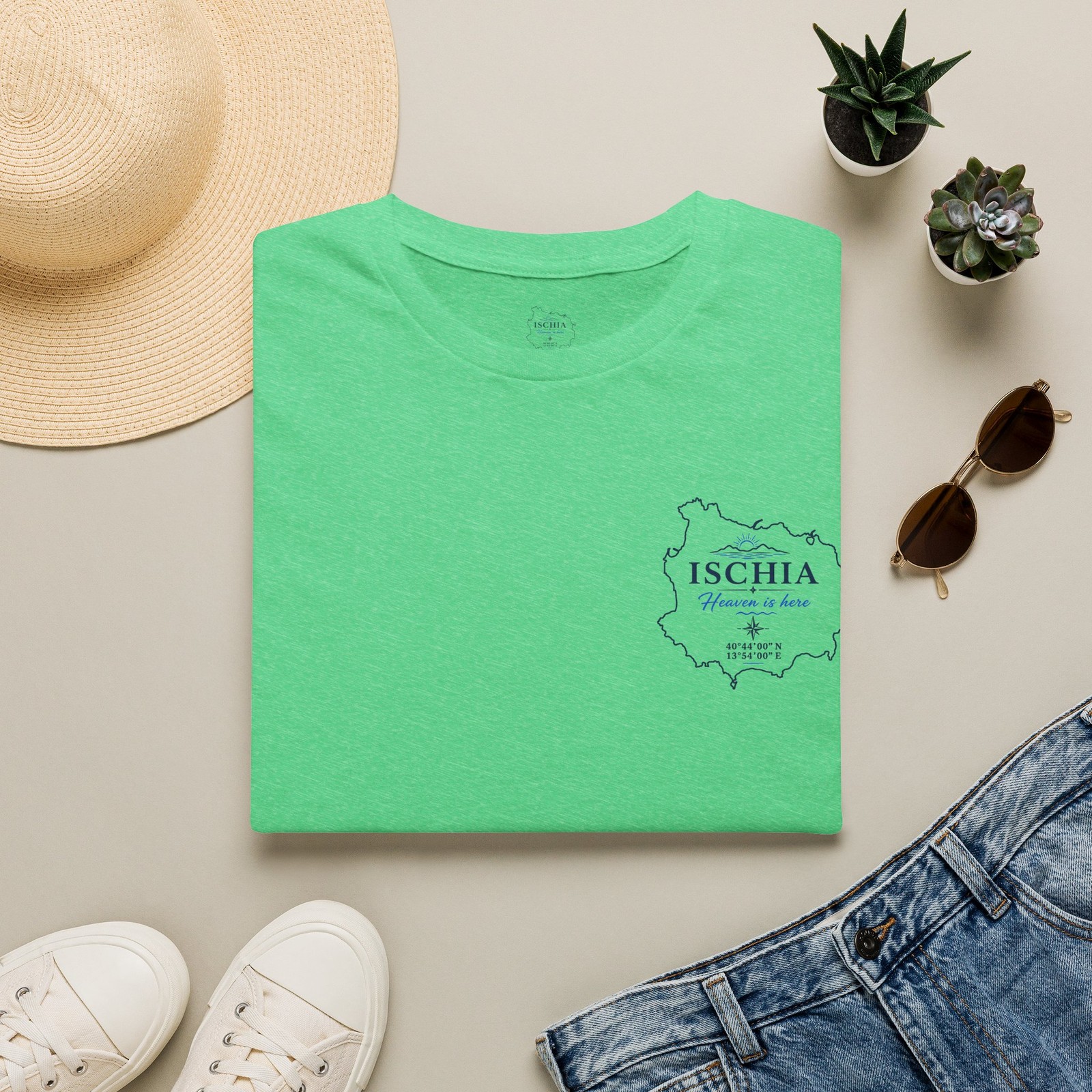 Ischia island outline T-Shirt | Ischia Italy travel tee