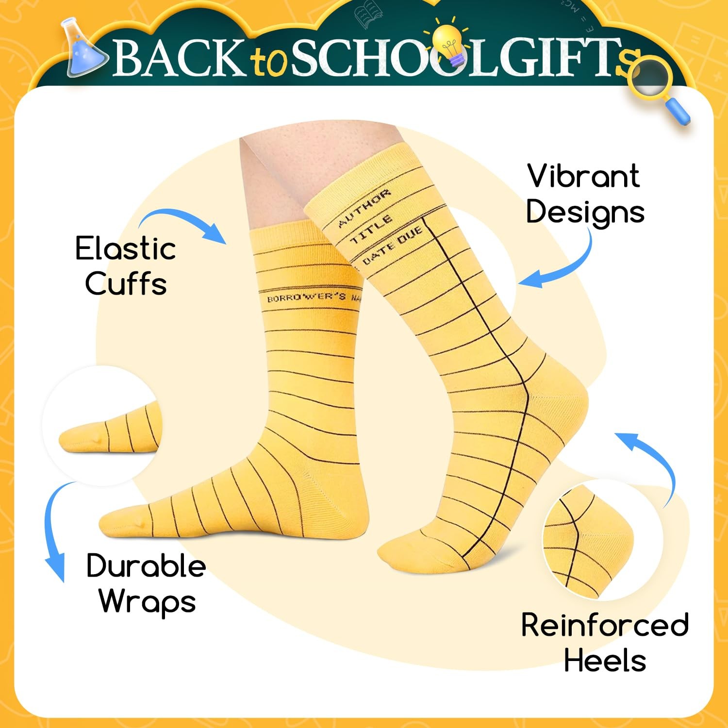 Library Card Socks for Women – Funny Library Gifts for Librarian Bibliophile …