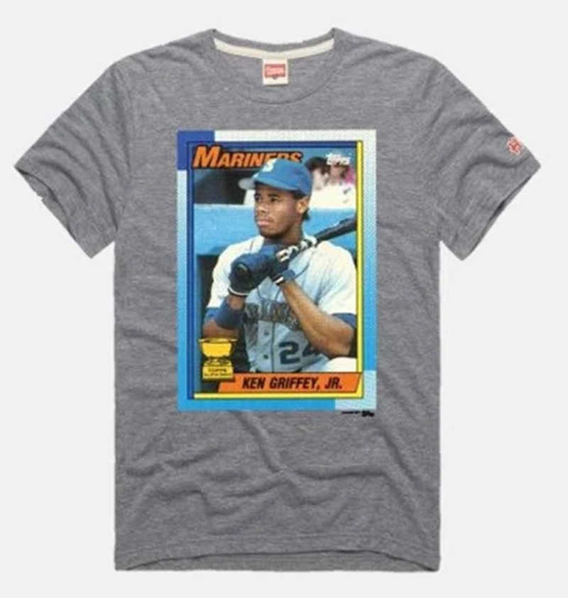 Homage Topps Baseball Ken Griffey Jr Grey T-Shirt NEW WITH TAGS!^