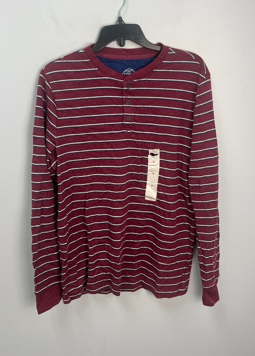St. John’s Bay Super Soft Long Sleeve Striped Men’s Henley Shirt