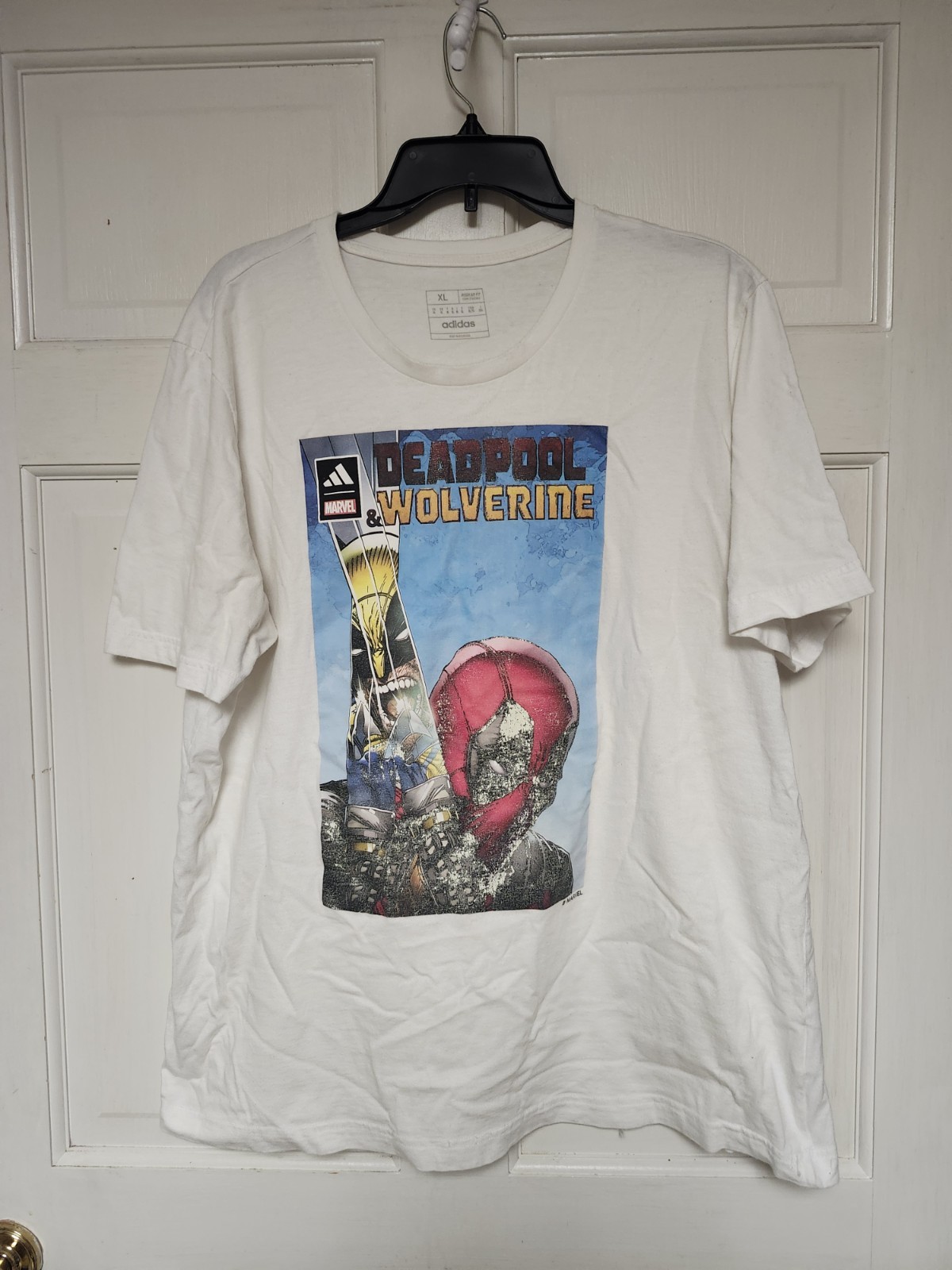 Adidas Marvel Comics Deadpool Wolverine T-Shirt Men XL