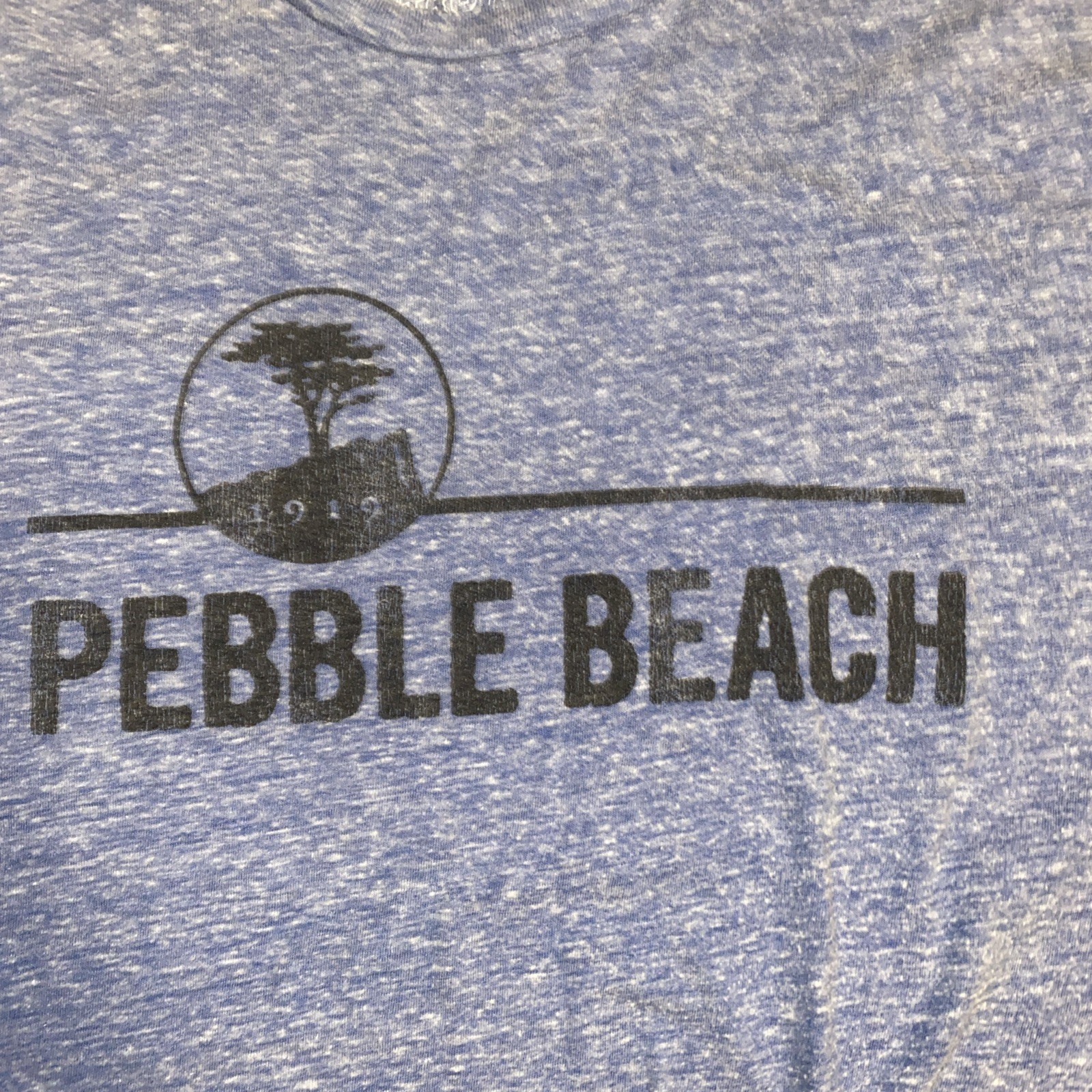 Pebble Beach Golf Course T-Shirt Large Heather Blue Original Retro Brand Tee