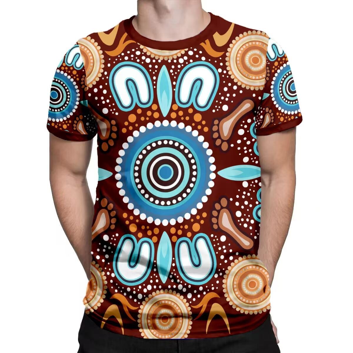 Aboriginal Style Shortsleeve 3D Print T-Shirt Casual Top Comfy