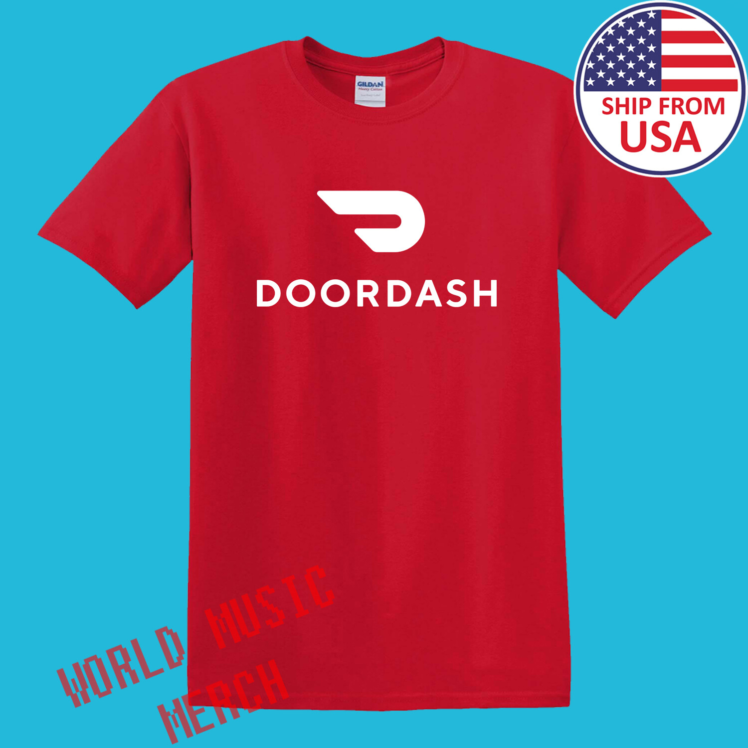 Doordash Food Delivery Men’s Red Size S-5XL