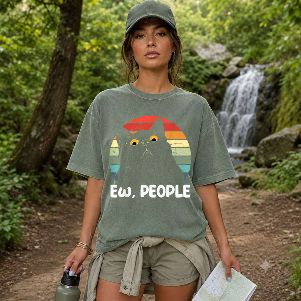 Comfort Colors® Ew People Funny Black Cat Lover T-Shirt