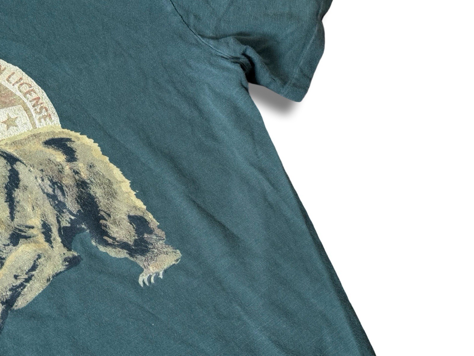 POLO RALPH LAUREN Mens XL Green Sportsman License Grizzly Bear Logo T-Shirt