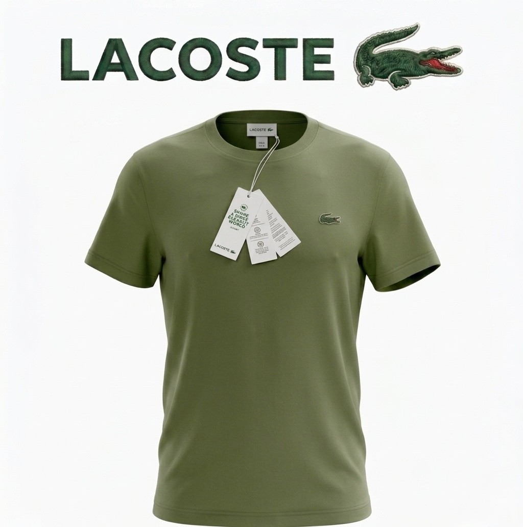 Lacoste Men’s Light Green Crew Neck T-Shirt Original New