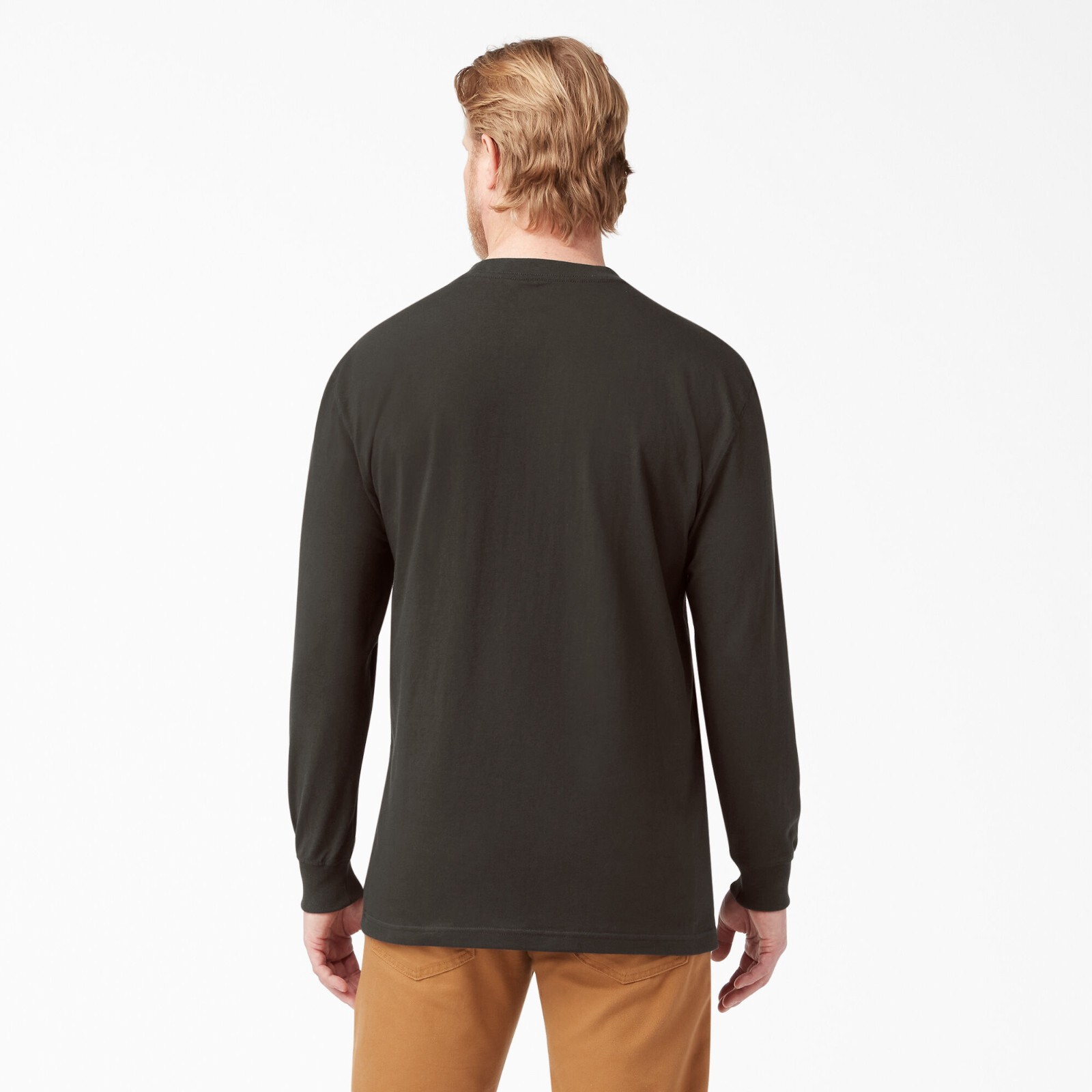 Dickies Long Sleeve Heavyweight Pocket Tee. Dickies Pocket T WL450, Chocolate
