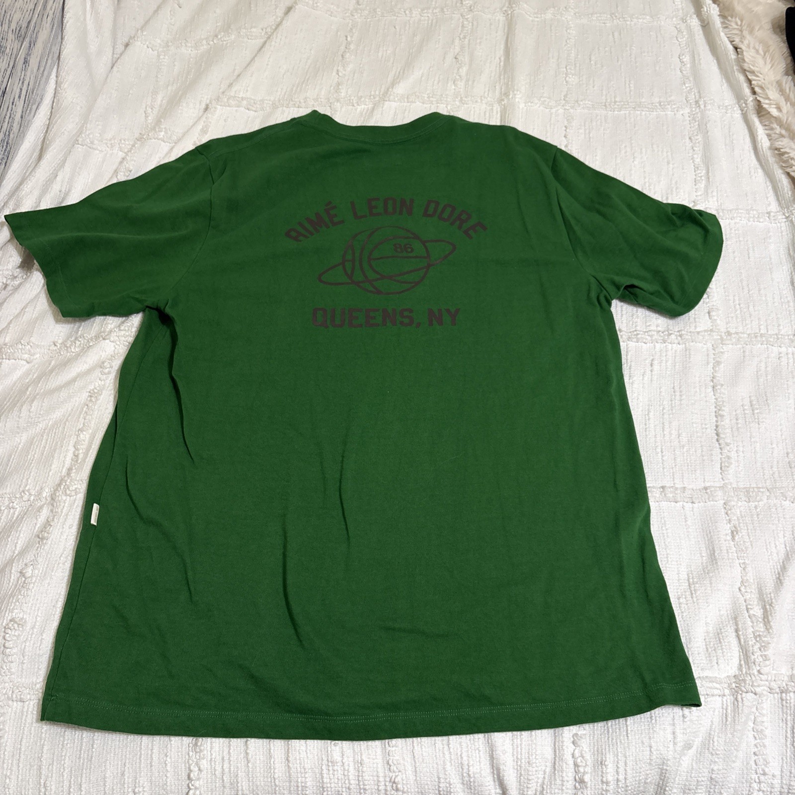 Aime Leon Dore ALD 86 Classic Tee Basketball Camp Retro Logo T-Shirt Green Large