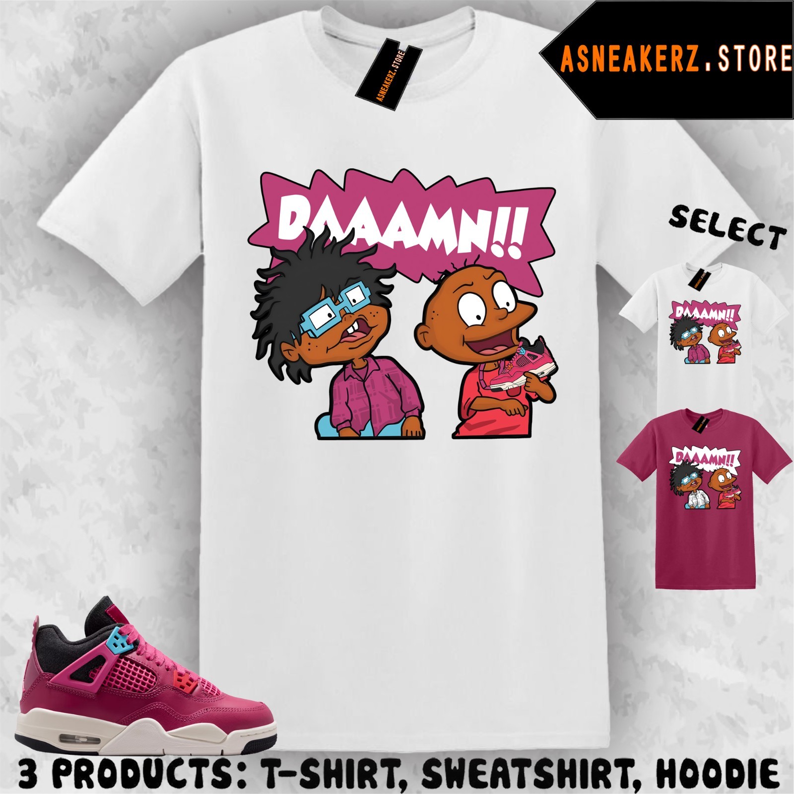 Tee Shirt Matching AJ 4 She’s A Star GS 2026 Match Sneaker Rugrats Damn T-Shirt