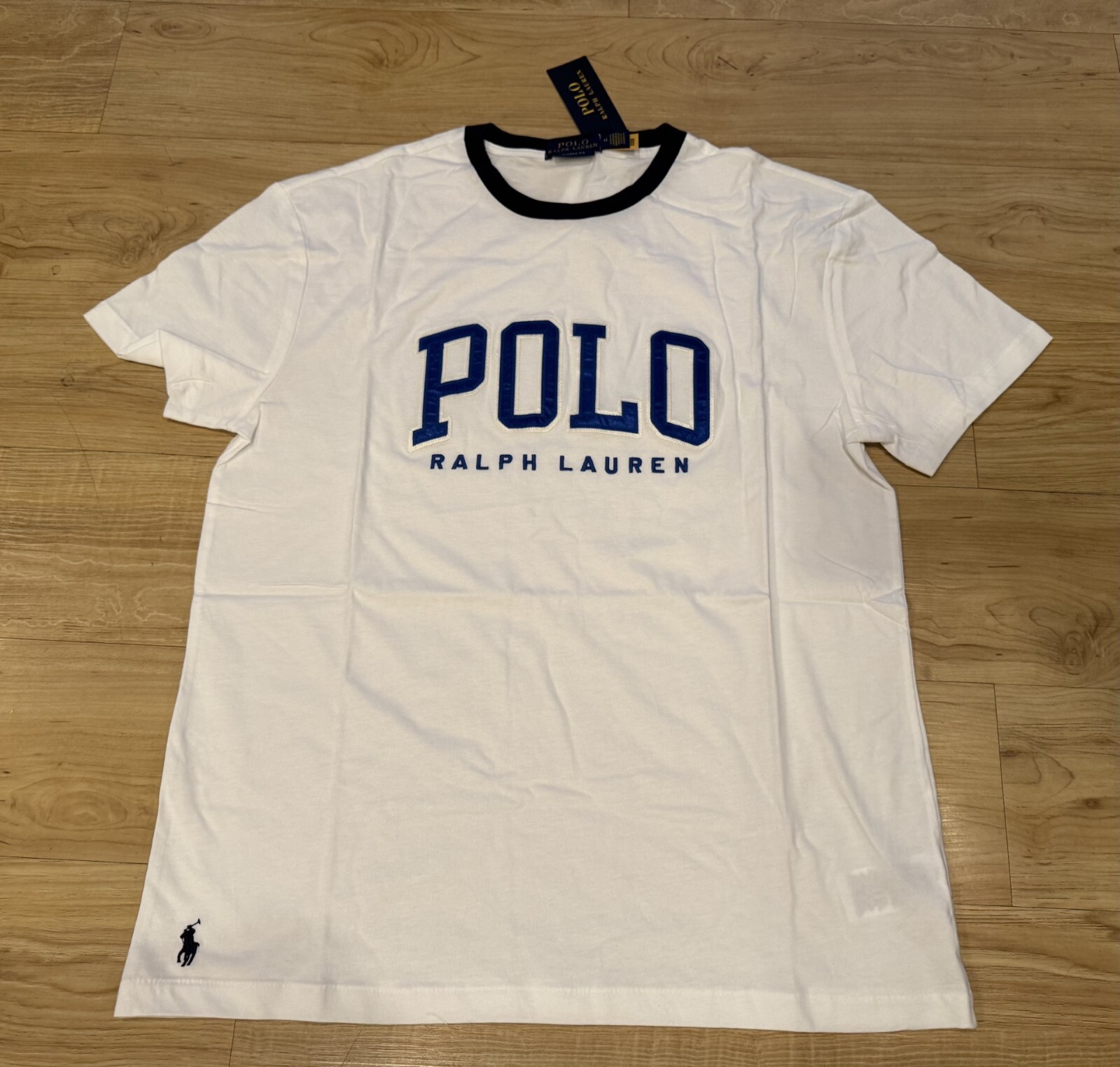 Polo Ralph Lauren Men’s Classic Fit Stitched Letterman Logo T-Shirt White M-XXL