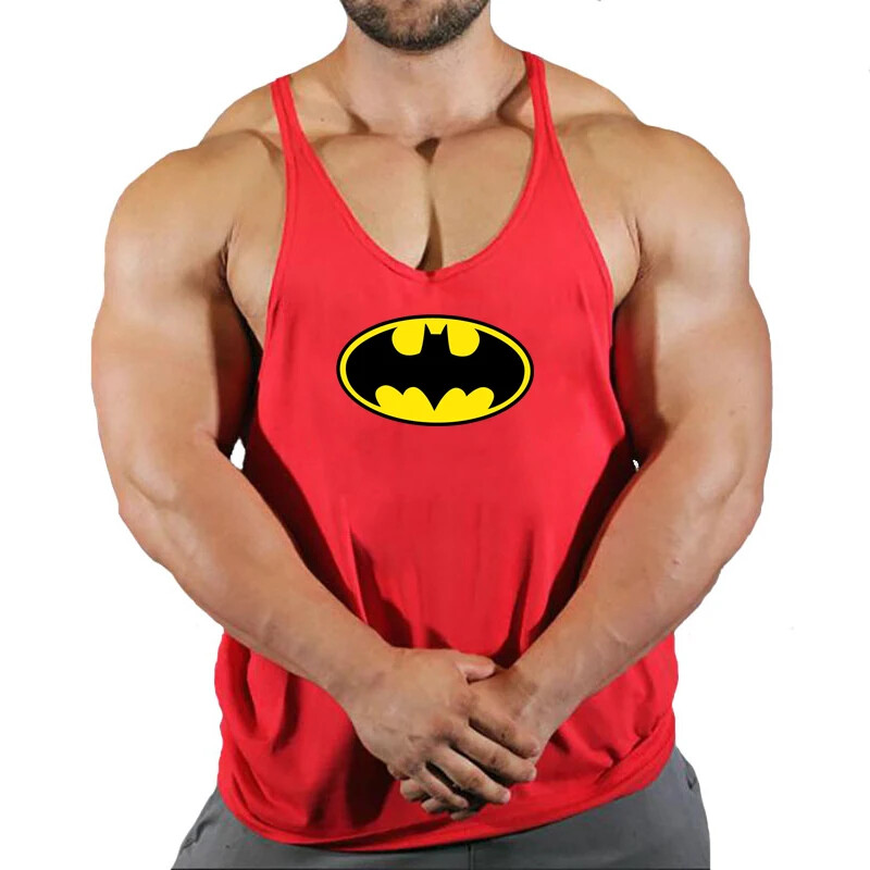 Men’s Batman Cotton Sleeveless Tees Gym Muscle Bodybuilding Workout Tank Tops