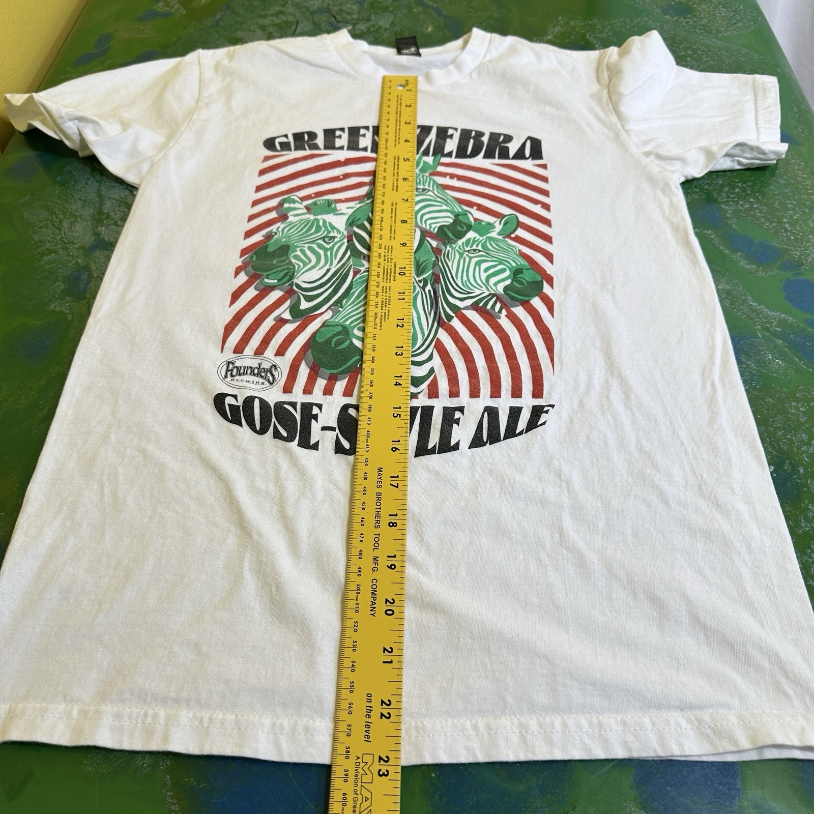 Green Zebra Gose-Style Ale Founders Brewing Co. Small Brewery T-Shirt Beer Tee S