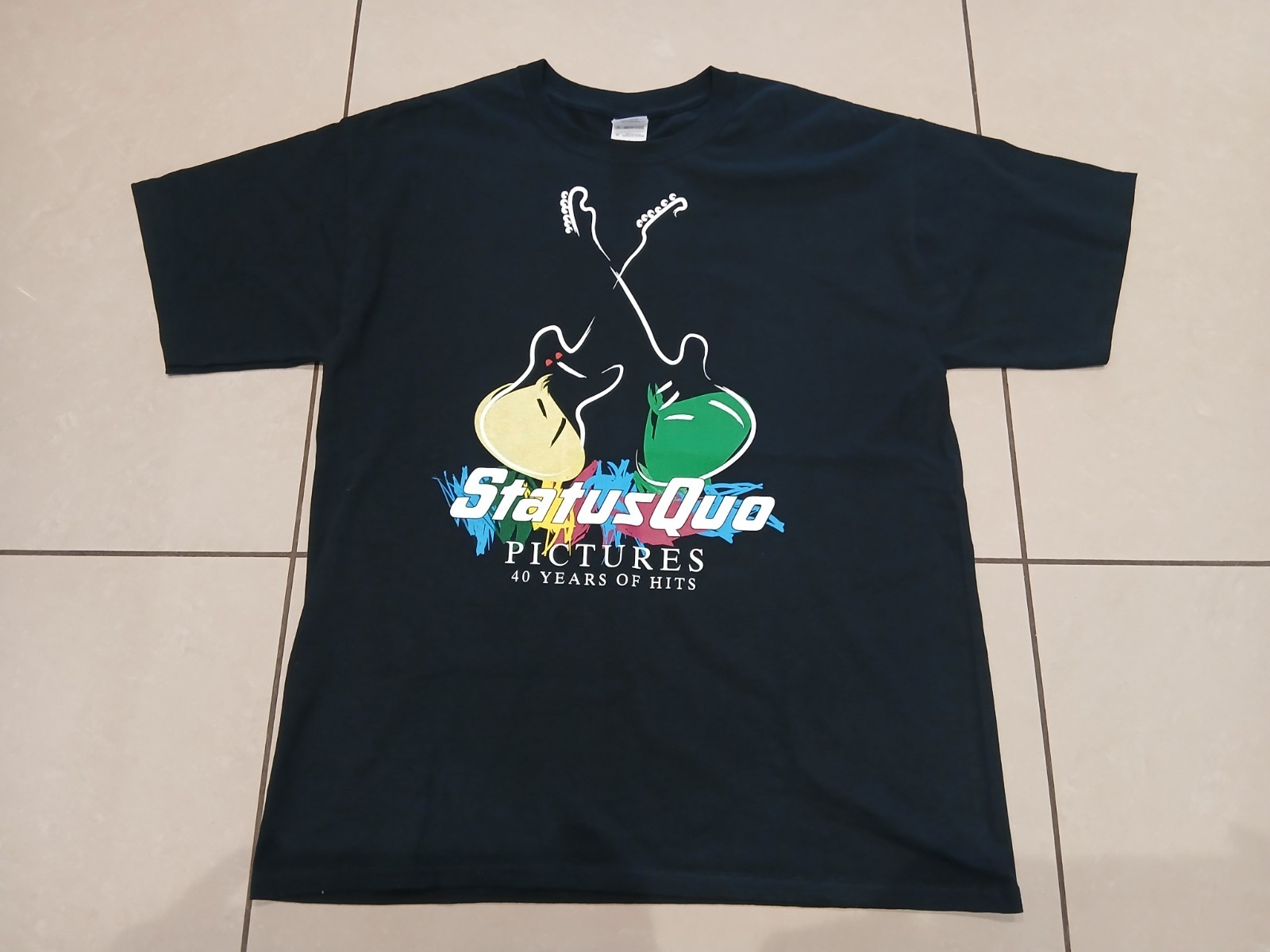 Status Quo T-Shirt, Pictures 40 Years Of Hits, Gildan, Mens L, 2009