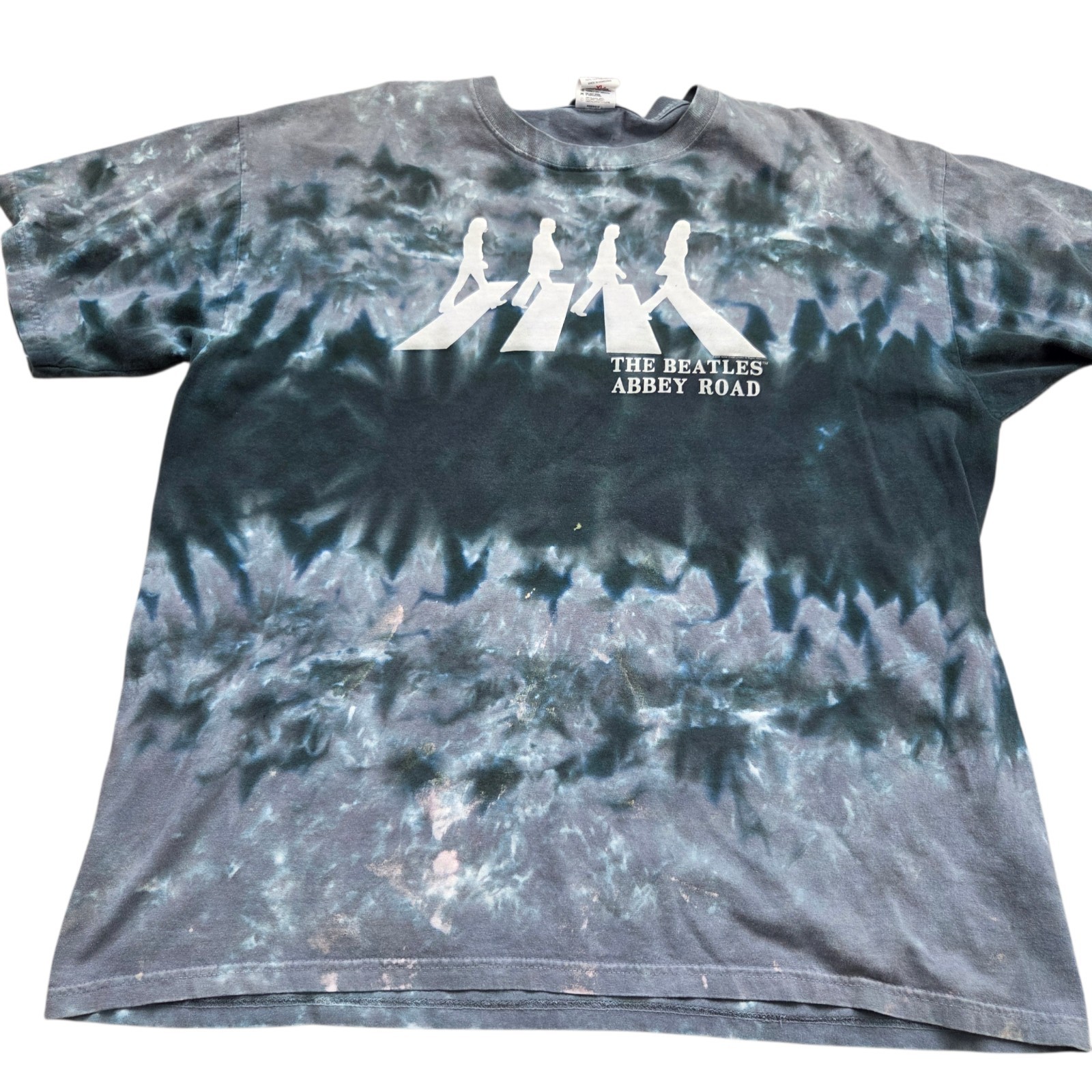 The Beatles Abbey Road T Shirt Mens XL Tye Dye Short Sleeve Liquid Blue