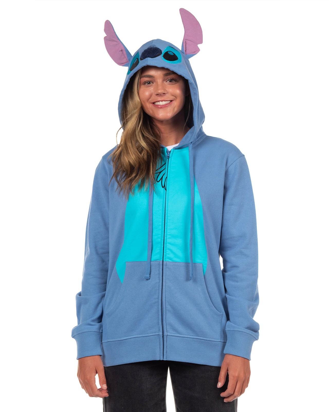 Disney Women’s Lilo & Stitch I Am Stitch Costume Sweatshirt Zip Hoodie