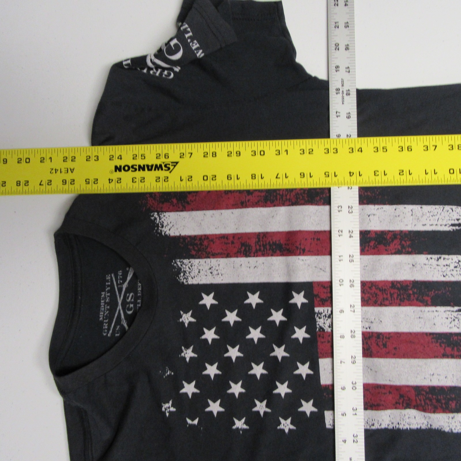 Grunt Style This We’ll Defend American Flag T Shirt Mens Medium Black Patriotic