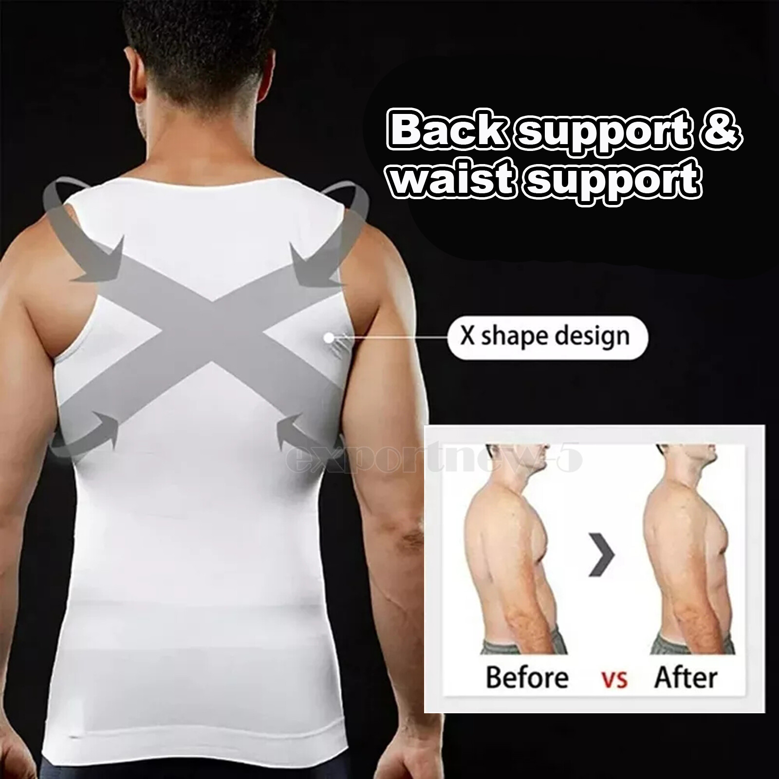 Sculptcore Men’s Body Shaper Compression Ionic Shaping Shirt Slimming Tank Top
