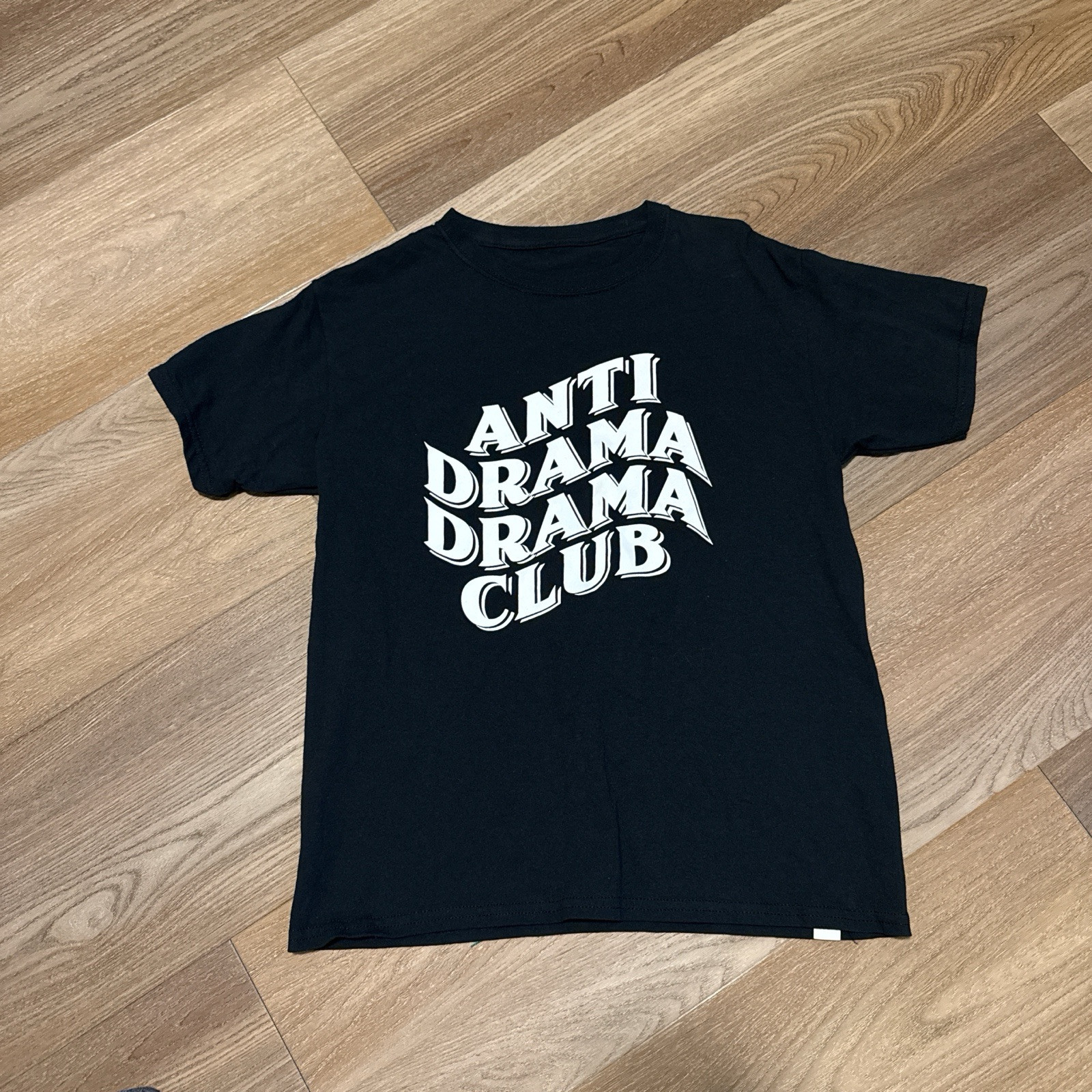 Anti Drama Drama Club black and white cotton tee Shirt Size Medium