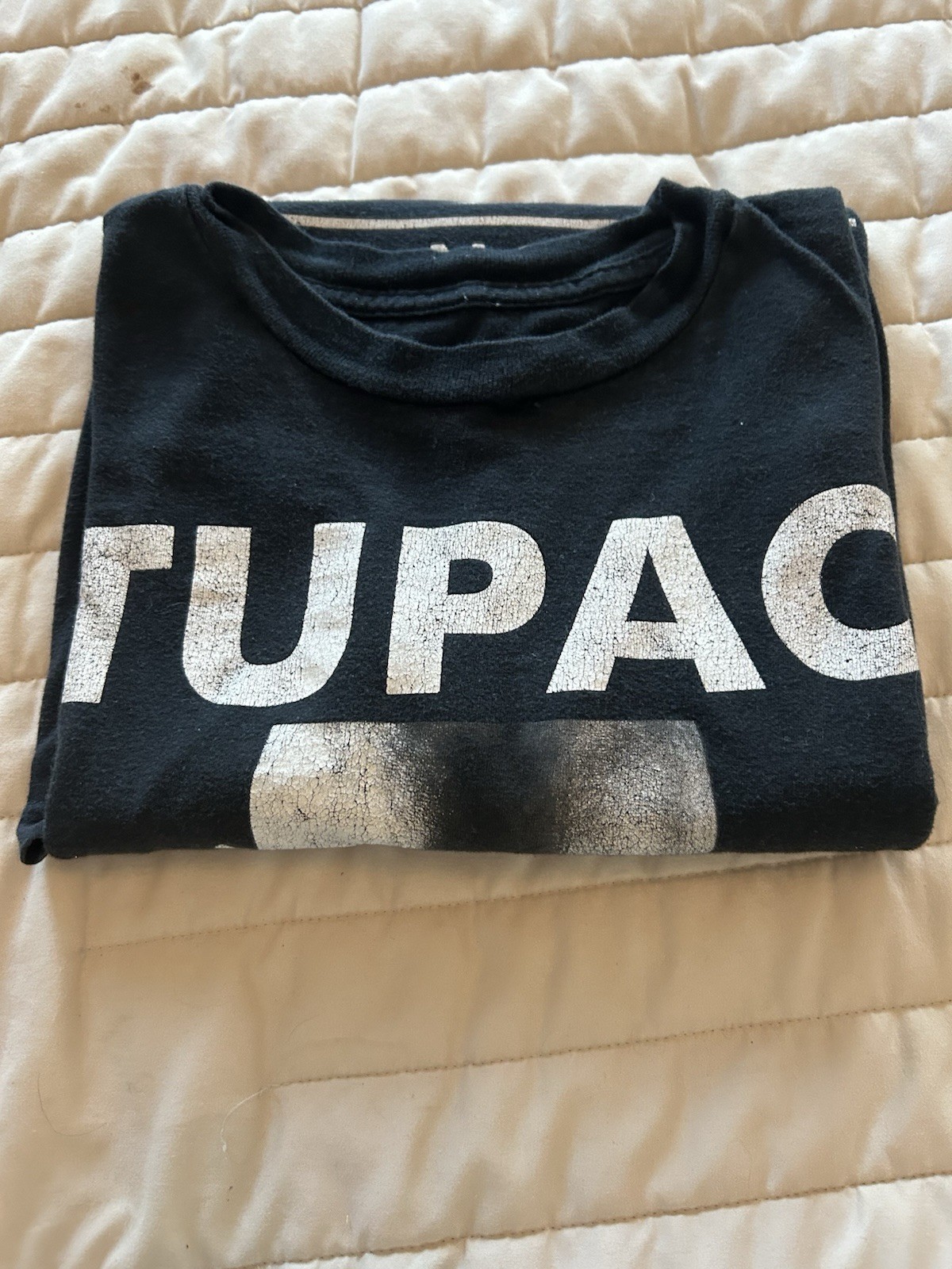Tupac “Trust Nobody” Men’s Black Graphic T-shirt Iconic Image Sz L On 2Pac Label