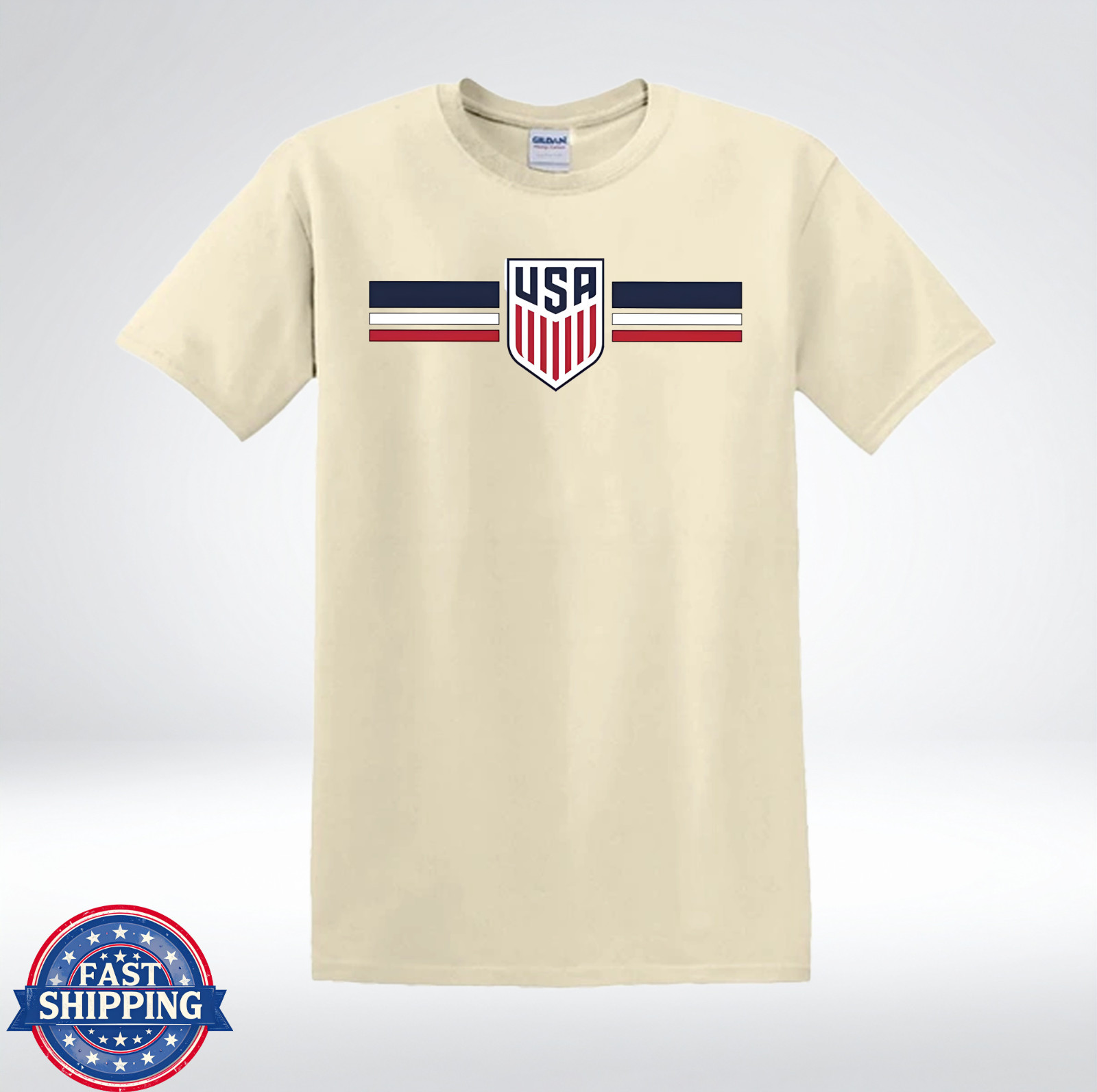 Vintage USA Soccer Style Red White Blue T-Shirt