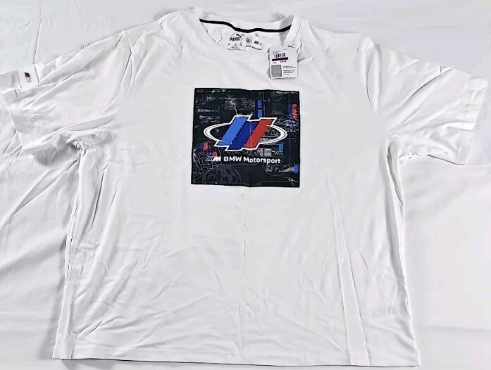 NWT Puma BMW Motorsport Street Rare Logo Men’s T Shirt White MSRP 55.00 XXL