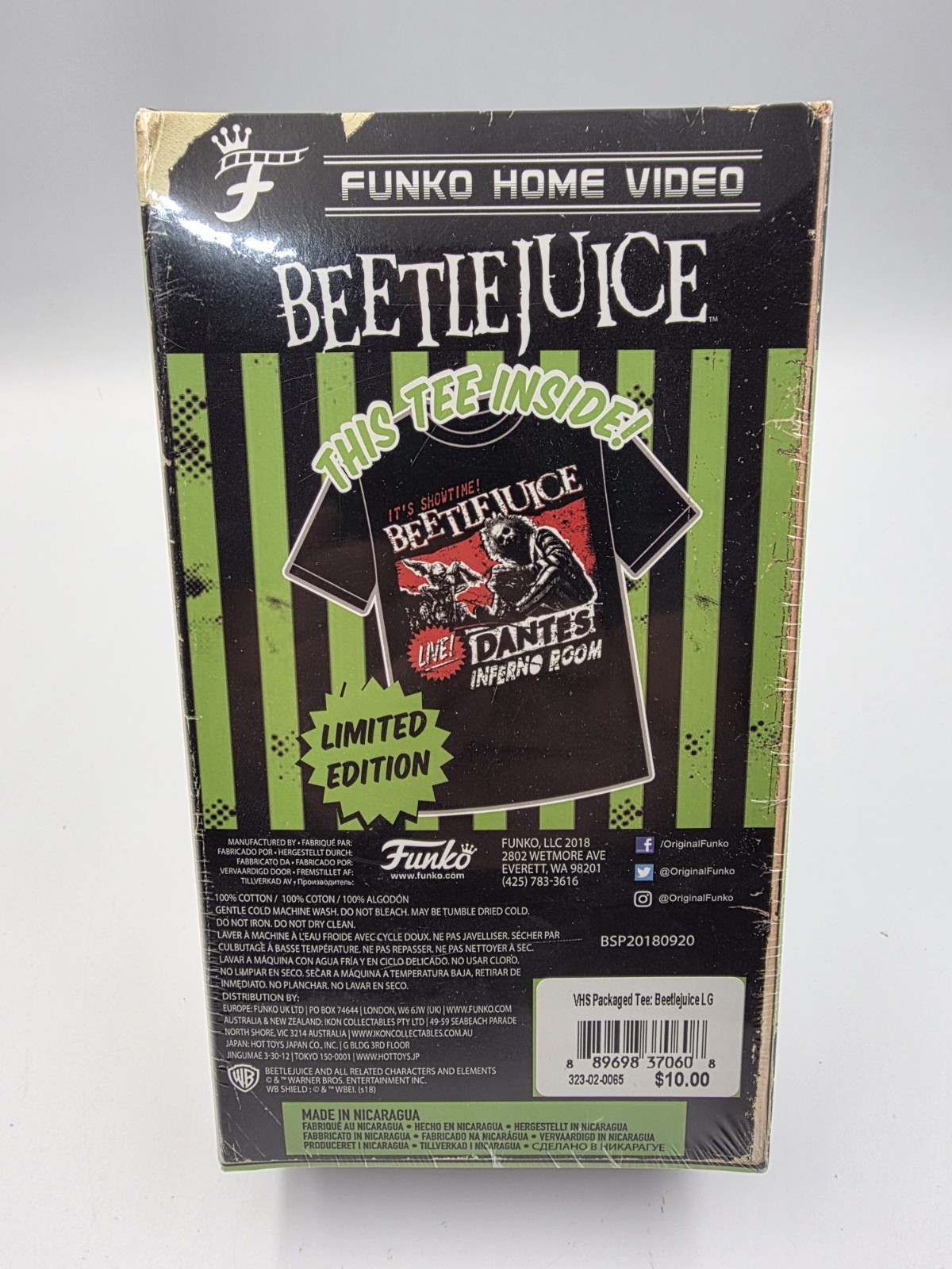 Funko Home Theater Beetlejuice Mens T-Shirt (Size: Large) | BRAND NEW