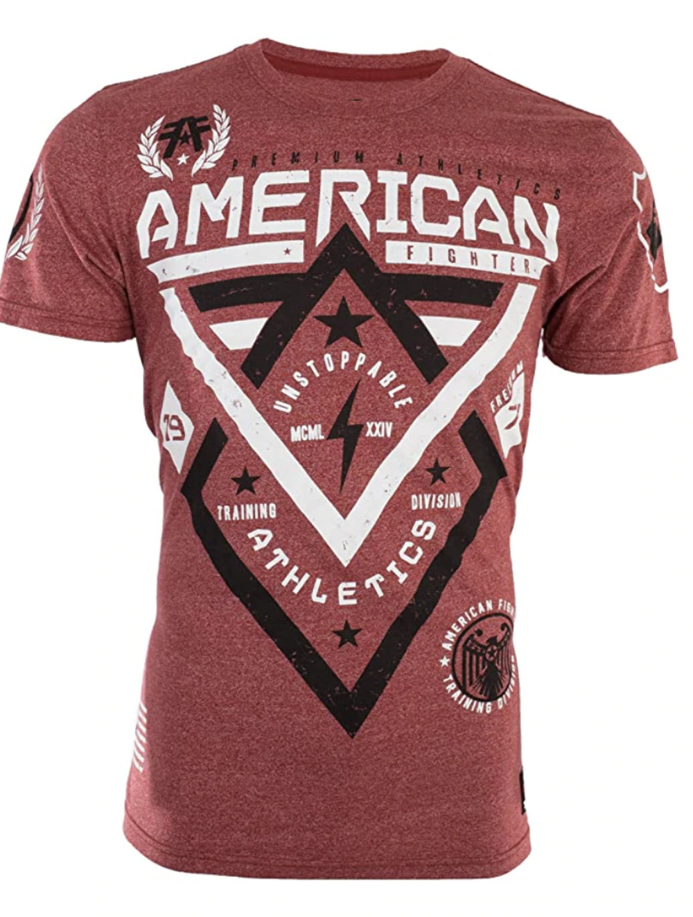 AMERICAN FIGHTER Alaska Red Black Athletic Mens Crewneck T-shirt XL-2XL NWT