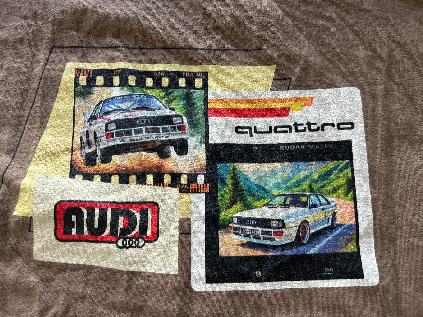 AUDI QUATTRO MZM SIZE XL BRN SHORT SLEEVE T-SHIRT. SEE DESCRIPTION