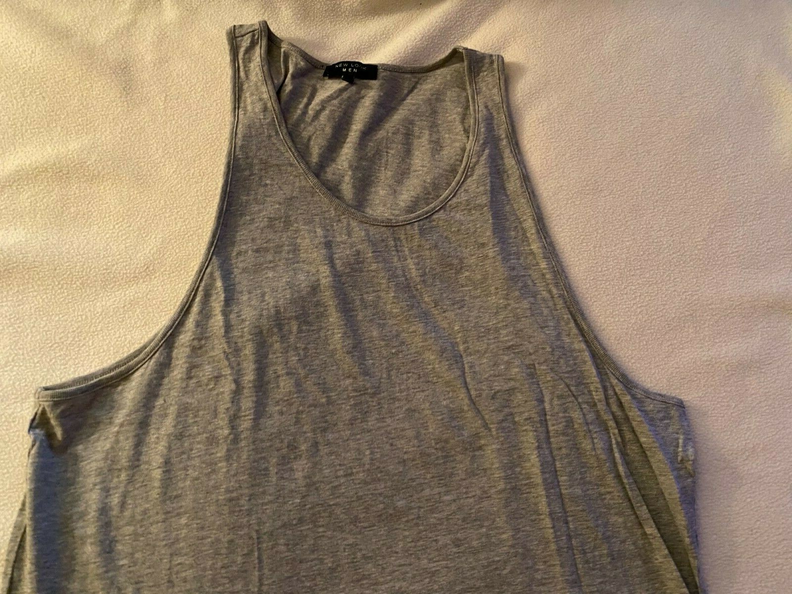New Look Mens Gray Sleeveless Longer Tank Top Size Medium NWOT Cotton blend