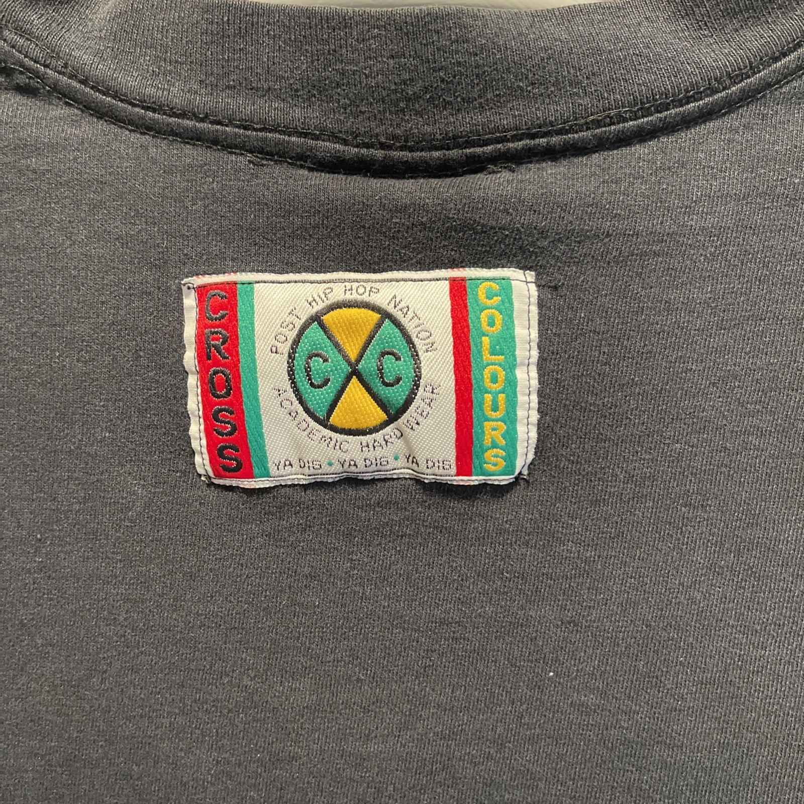 Vintage Cross Colours Shirt 90’s Single Stitch Black T-shirt Size M/L *See Pics*