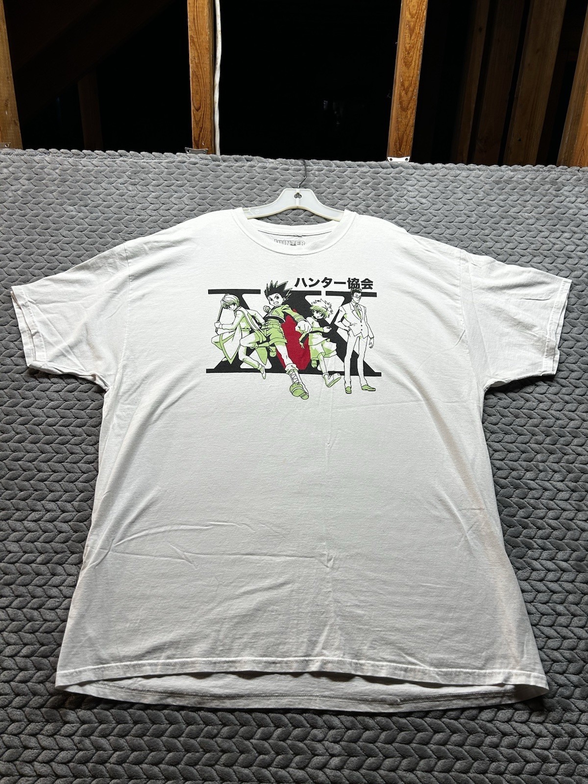 Hunter x Hunter Anime T Shirt Men’s 2XL White Gon Killua Kurapika Leorio Cotton