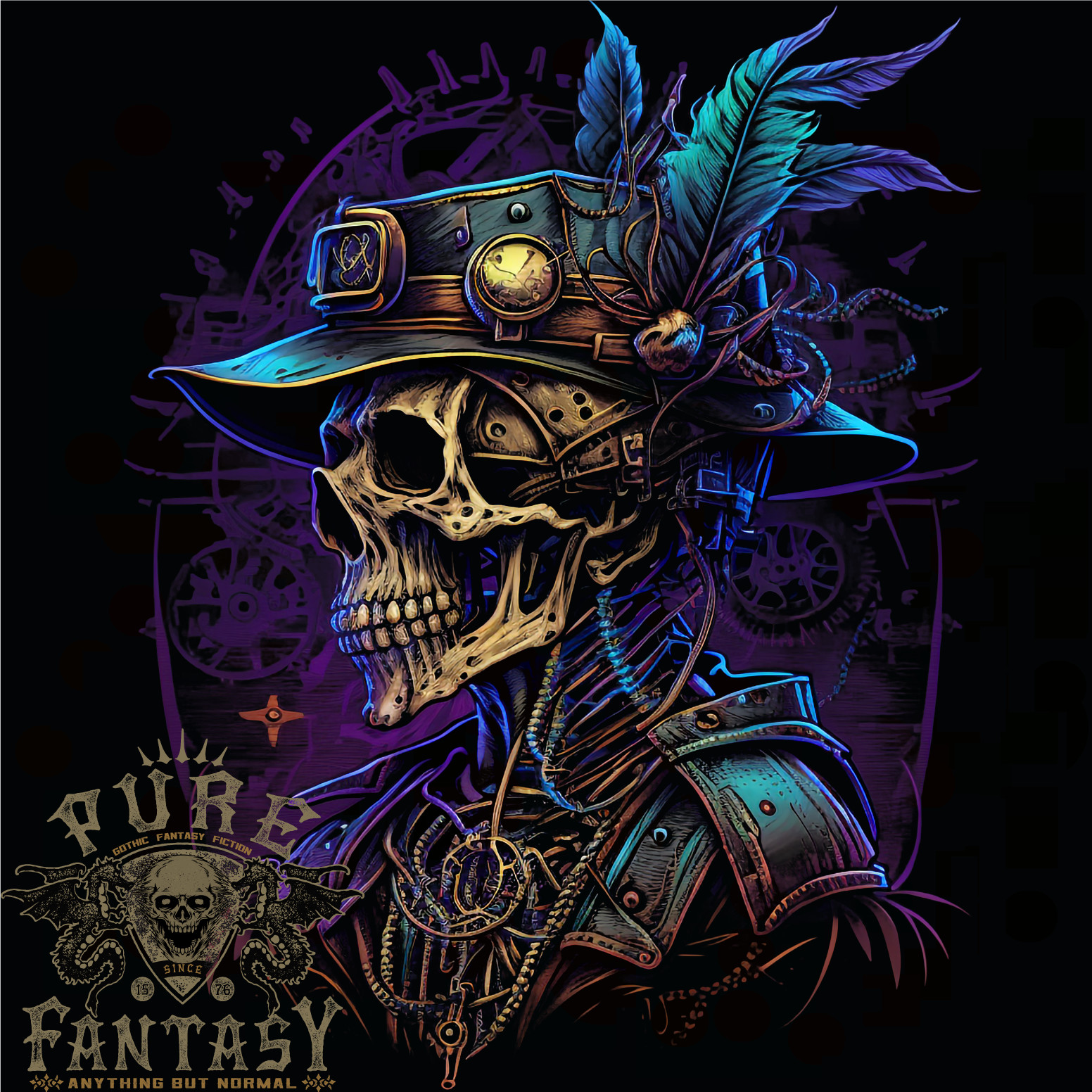 Steampunk Skull Pirate Mens T-Shirt 100% Cotton