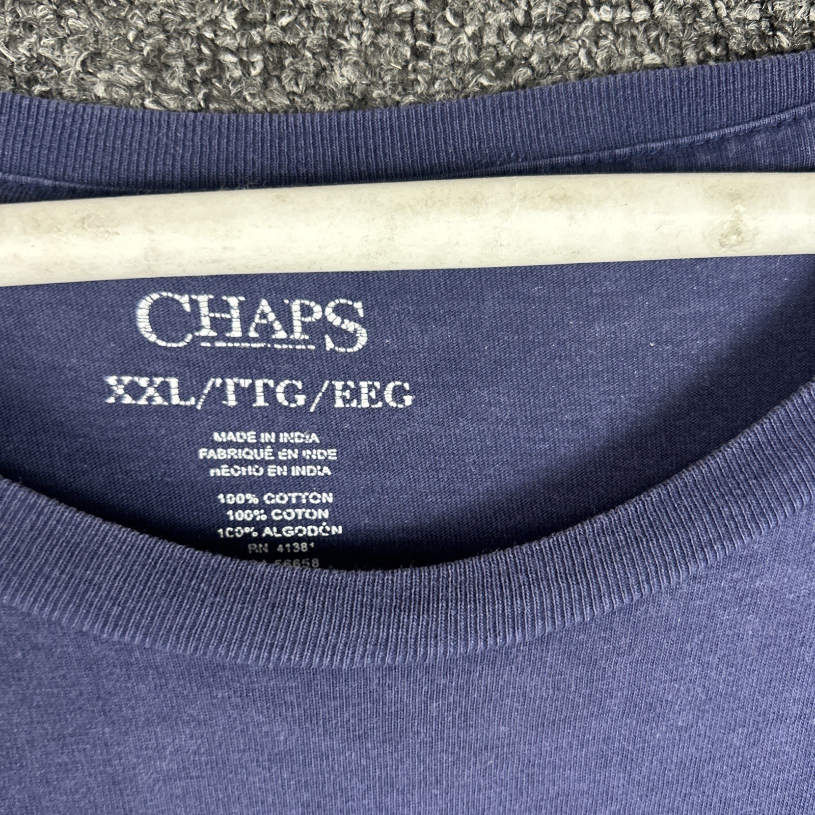 Chaps Mens Tee 100% Cotton Flag Silver Range L
