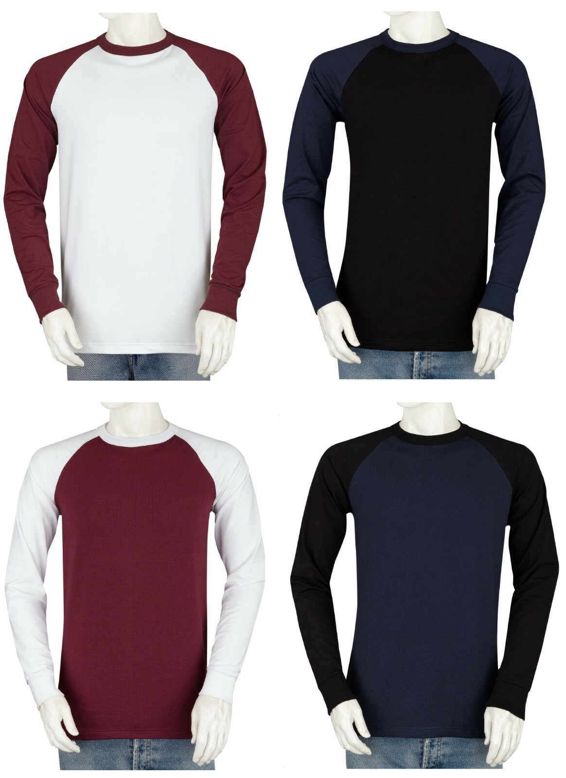 Styllion Big and Tall – Mens Raglan Baseball Shirts – Long Sleeve – RCLS