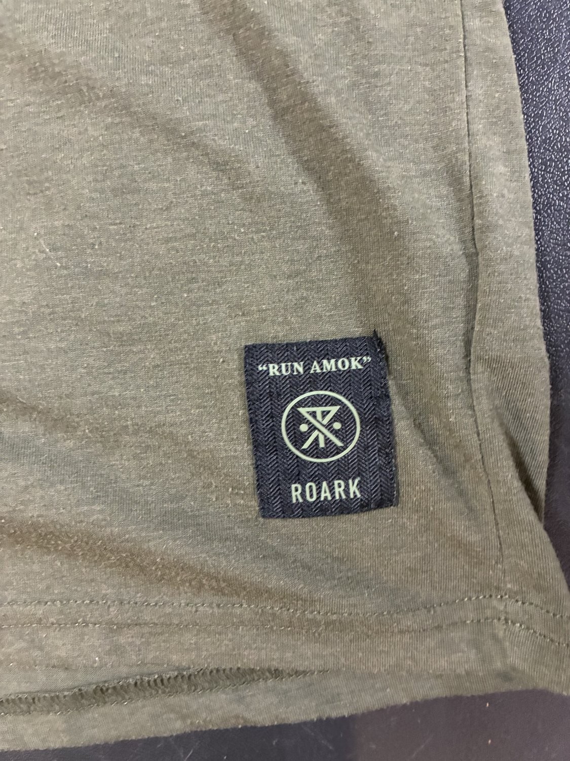 Roark T-Shirt Run Amok Mens S Olive Green Crew Neck Short Sleeve