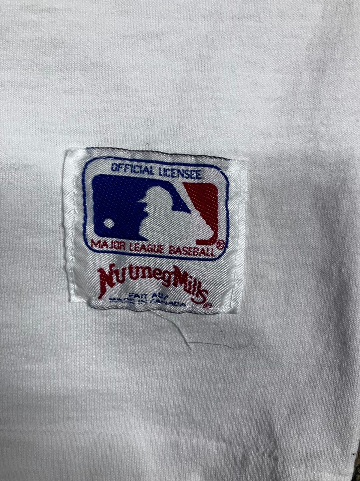 Numeg Mills T-Shirt Mens M Montreal Expos MLB Graphic White Vintage Tee Big Logo